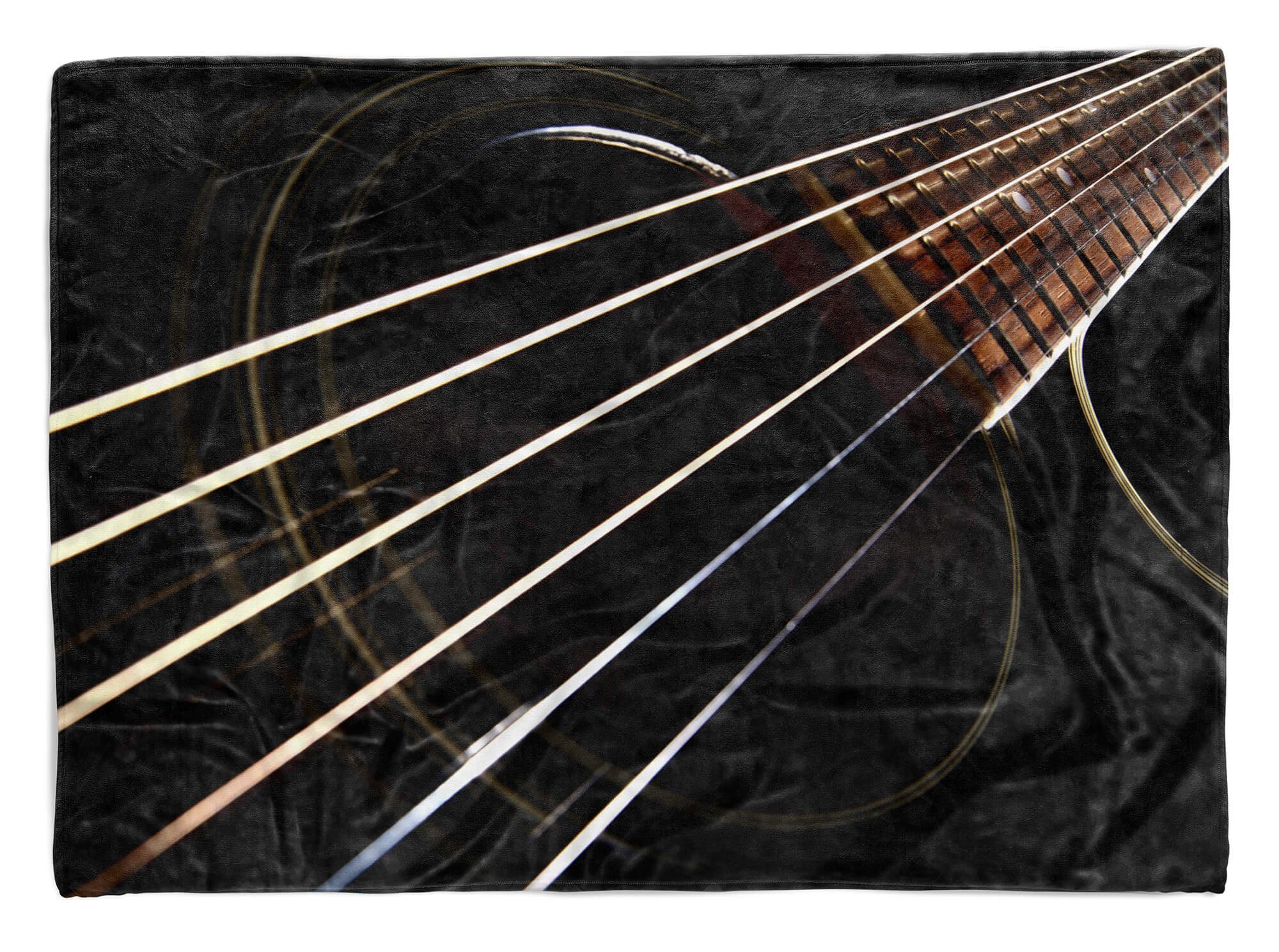 mit Baumwolle-Polyester-Mix (1-St), Fotokunst, Handtücher Art Saunatuch Handtuch Gitarre Fotomotiv Strandhandtuch Kuscheldecke Handtuch Sinus