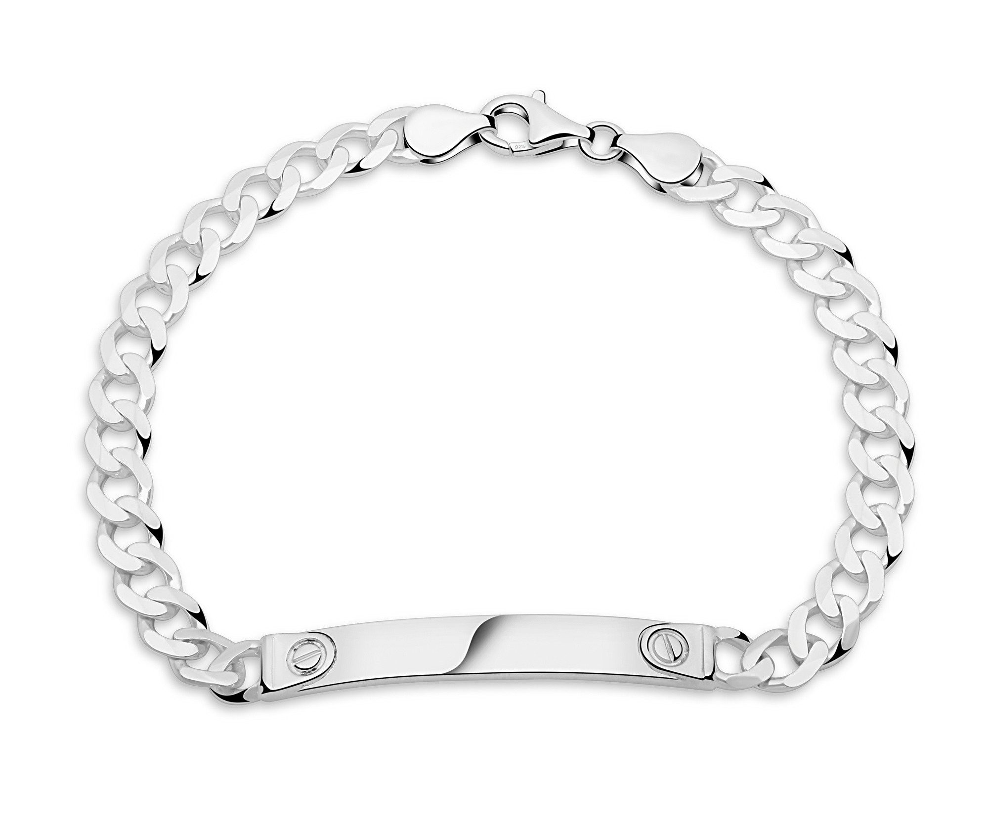 Silberarmband Gravurarmband 6 mm 925er Silber Massiv