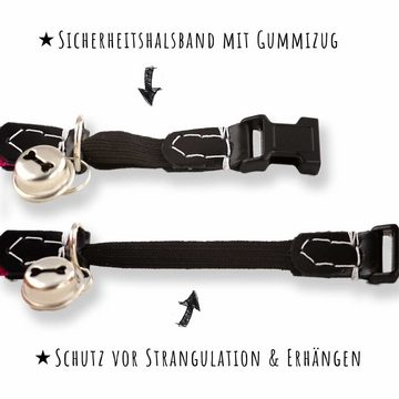 Monkimau Hunde-Halsband Katzenhalsband reflektierend mit Glocke, Nylon, mit Glocke