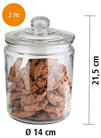 APS Vorratsglas, Glas, (Set, 2-tlg), Ø 14 cm, 2 Liter