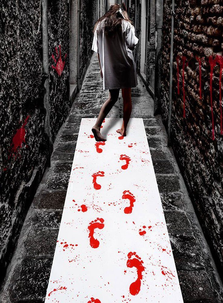 Boland Dekoobjekt Blutiger Teppich - Horror Halloween Deko, Horror Hallowee günstig online kaufen
