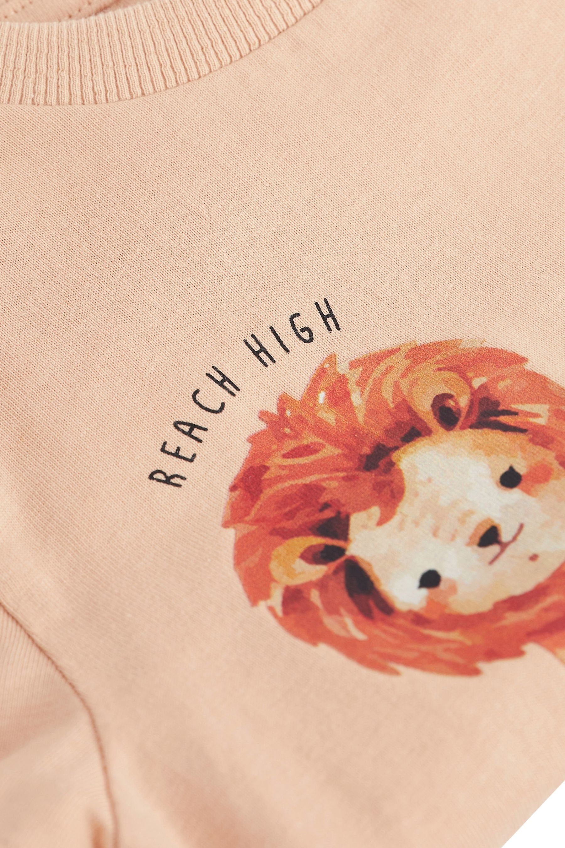 Kurzarm-T-Shirt Safari Figurenmotiv Peach T-Shirt mit Next (1-tlg) Pink