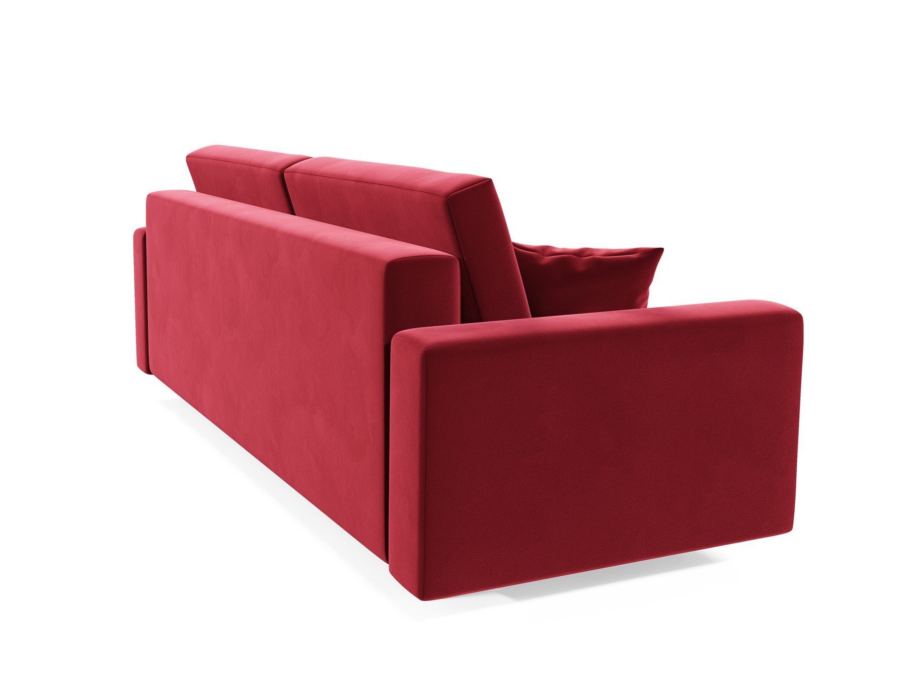 mit Style Fun Schlaffunktion, 3-Sitzer BELLA Schlafsofa Designersofa Rundumbezug, 60er Möbel Rot Sofa
