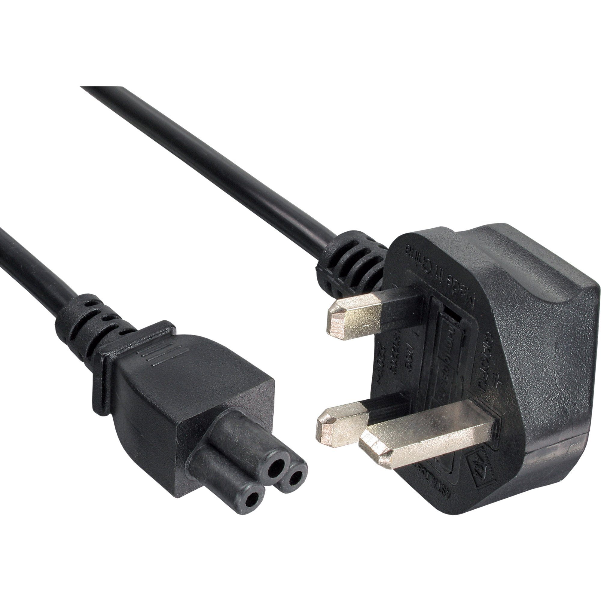 InLine® Netzkabel für Notebook, England, 3pol Kupplung, 2m Stromkabel