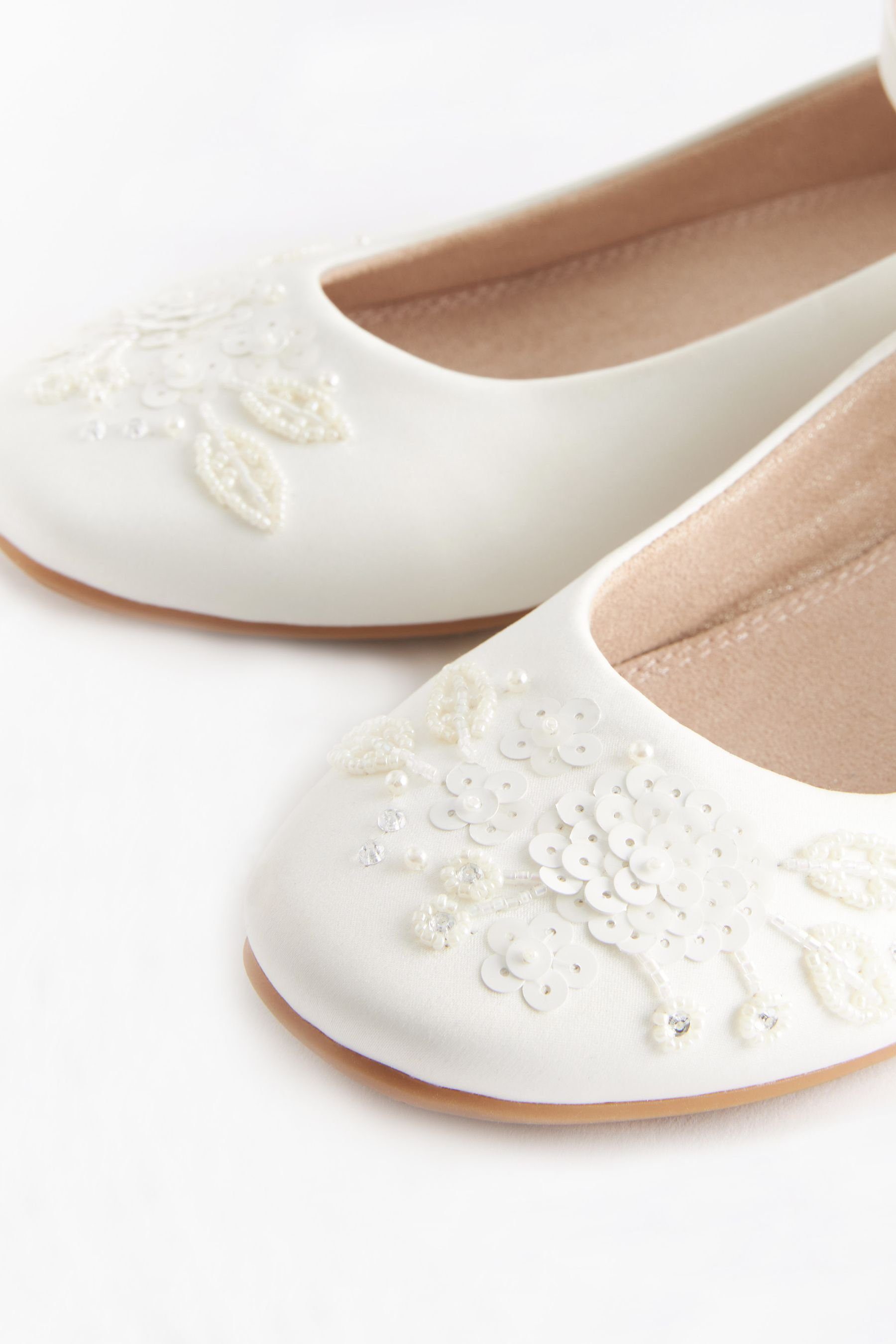 Next Heel Satin Schuhe Pumps (1-tlg) Floral Ivory Occasion Embellished
