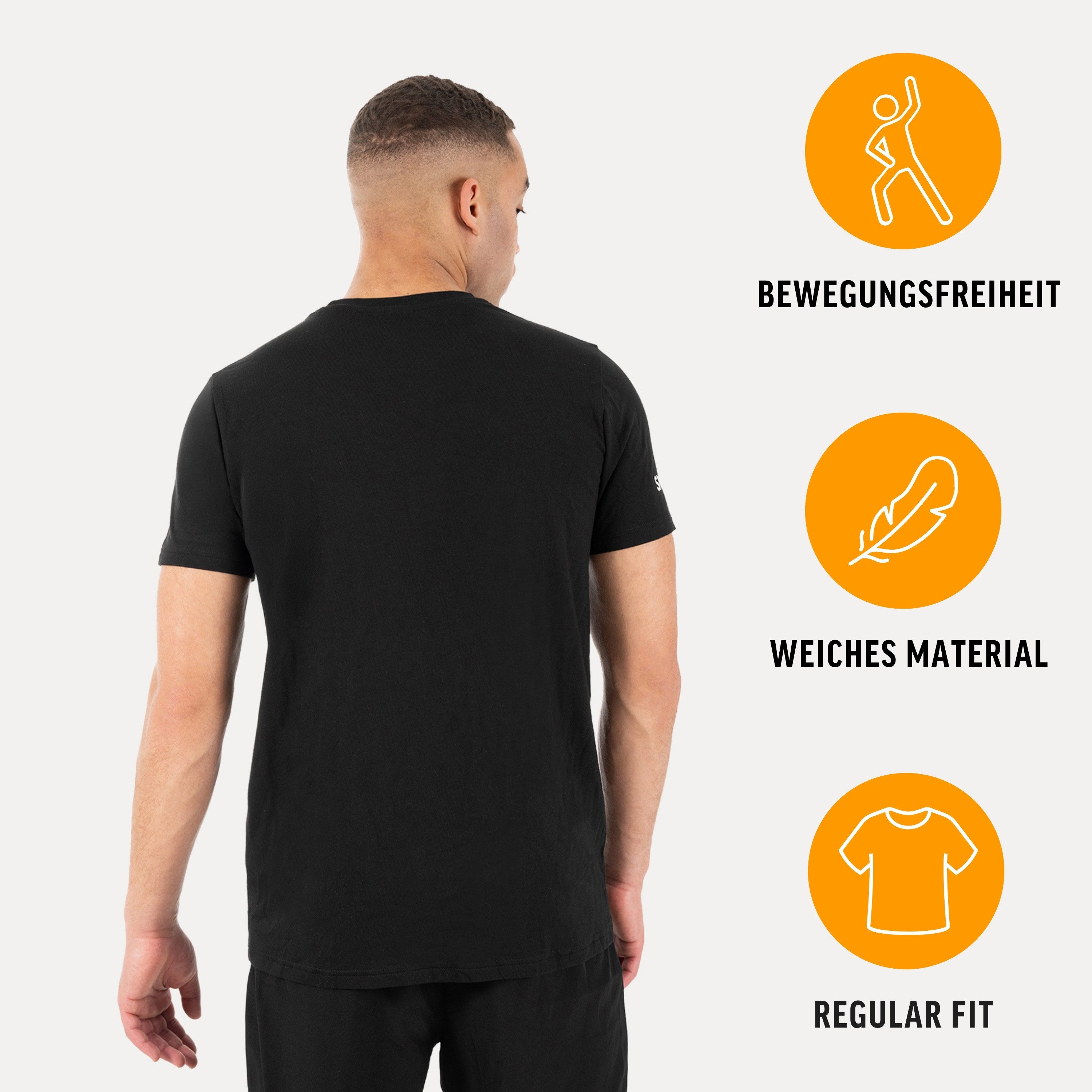 Smilodox T-Shirt Norven Herren, Regular Fit, Fitnessshirt, Baumwolle Modal, Sport Modalmix, Stretch, Arm-Print, weich, atmungsaktiv