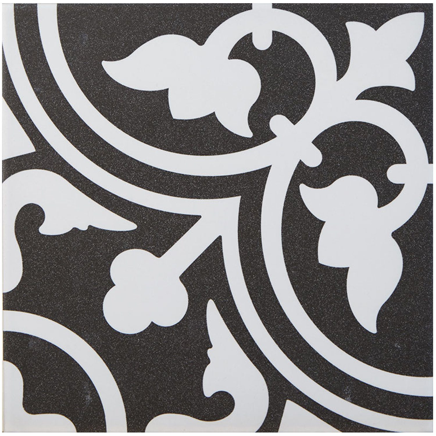 Casa Moro Bodenfliese Mediterrane Keramikfliesen orientalisch Flavie Noir 20x20 cm, Weiß und Schwarz, 1 qm Feinsteinzeug in Zementoptik frostsicher, für schöne Küche Flur Wohnzimmer, FL7005
