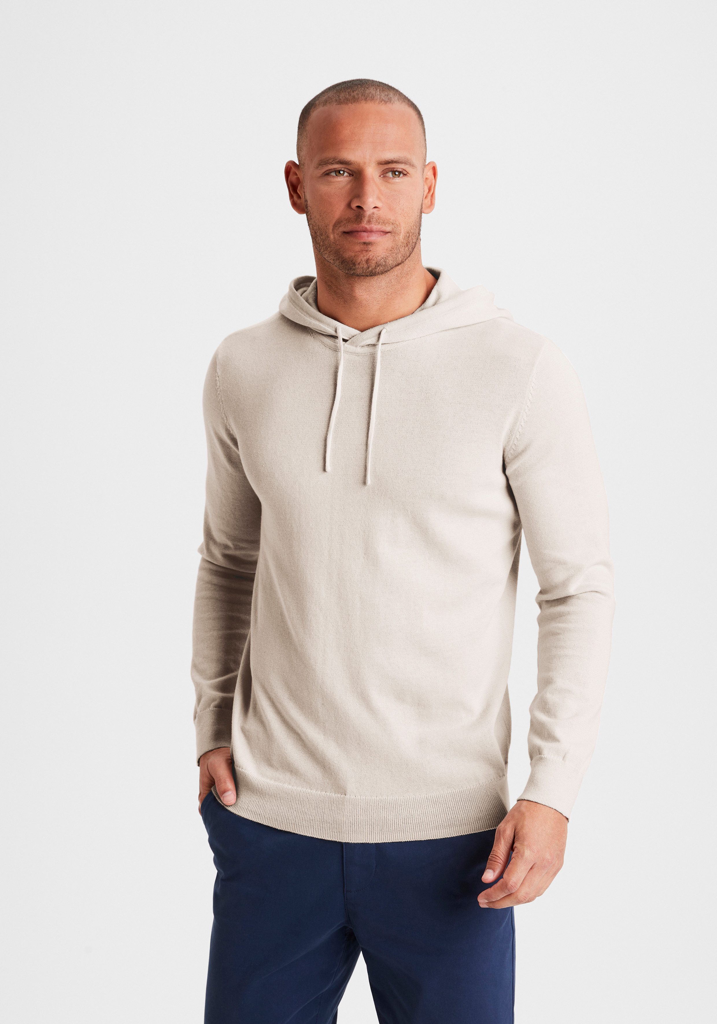 H.I.S Hoodie, Strickpullover mit Kapuze Feinstrick aus pflegeleichter Baumwollmischung. € 34,99