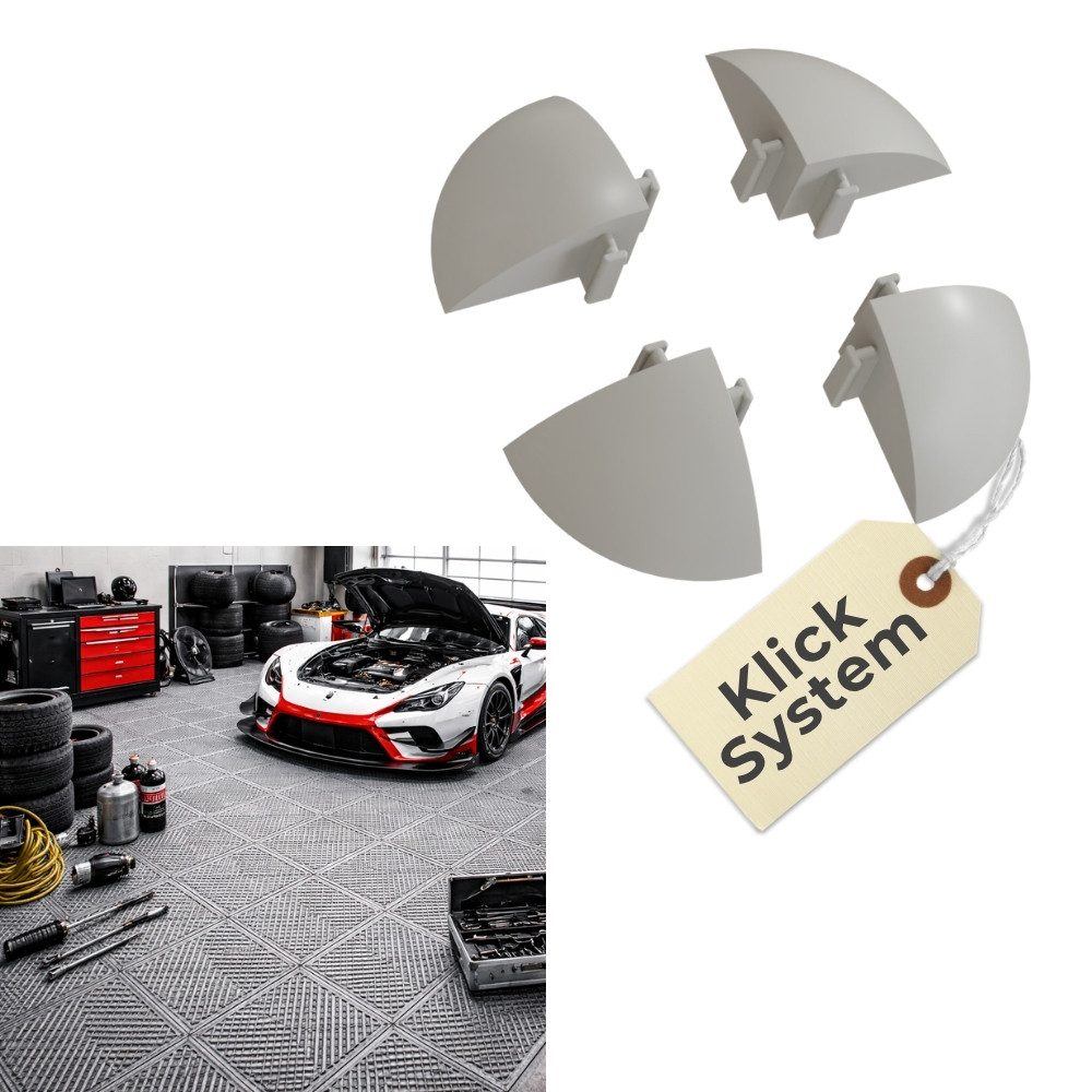 GarPet Outdoor-Bodenplatte Klickfliesen Set Bodenplatte Kunststoff Garage Drainage Garagenboden