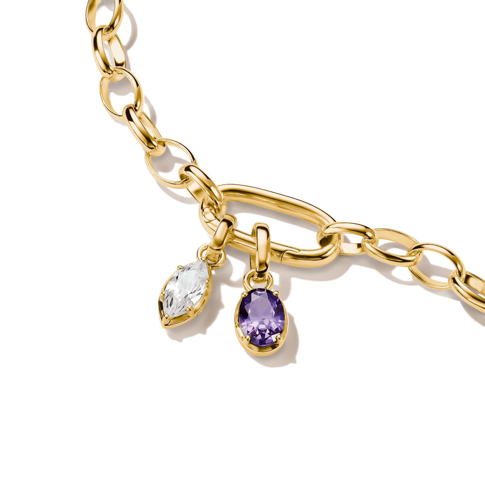 THOMAS SABO Charm-Einhänger Amethystfarbener Zirkonia, Anhänger für Charm-Armband - Connect, mit Zirkonia (synth)