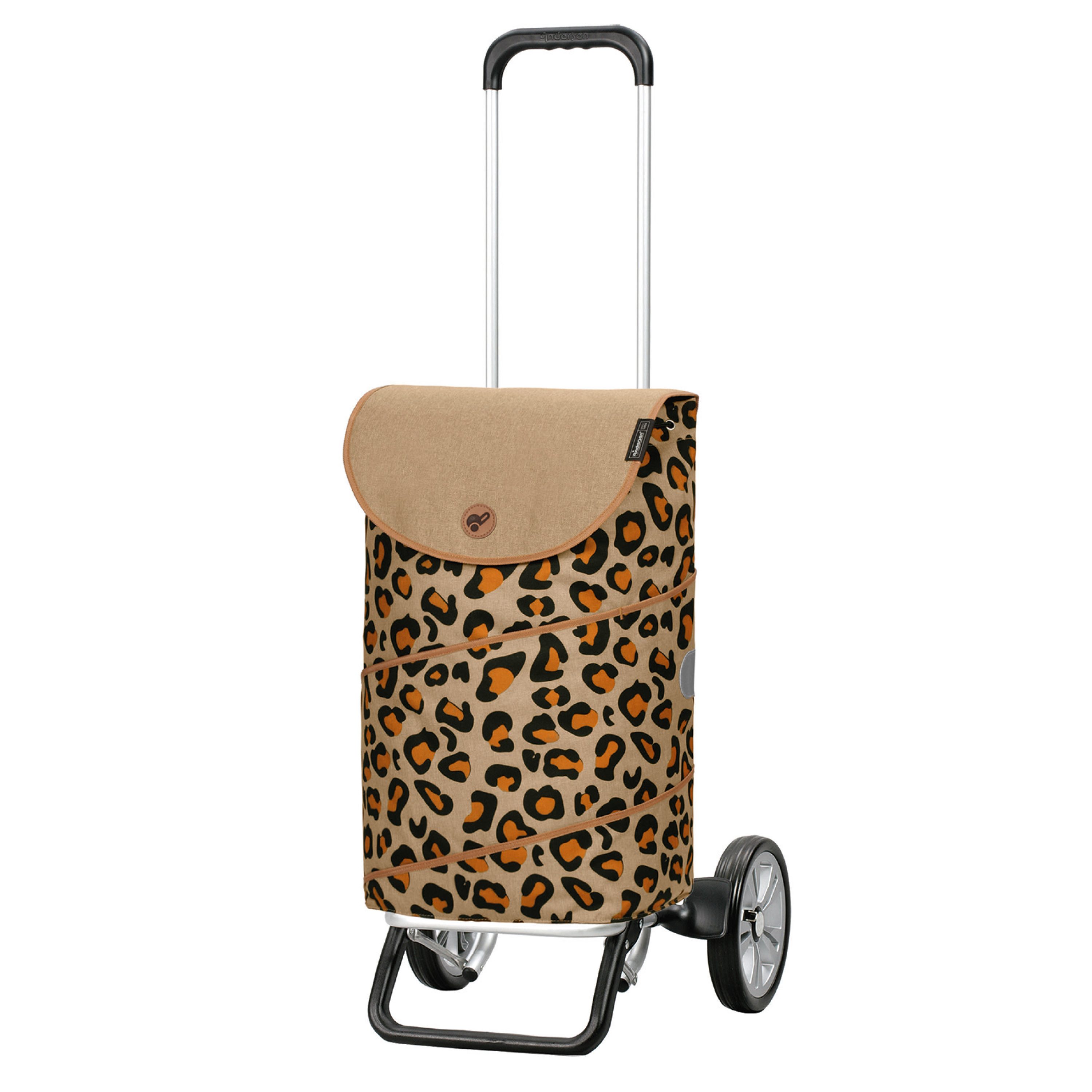 Andersen Einkaufstrolley Alu Star Shopper Tyra leo, klappbar, höhenverstellbar, belastbar bis 40kg, wasserabweisend