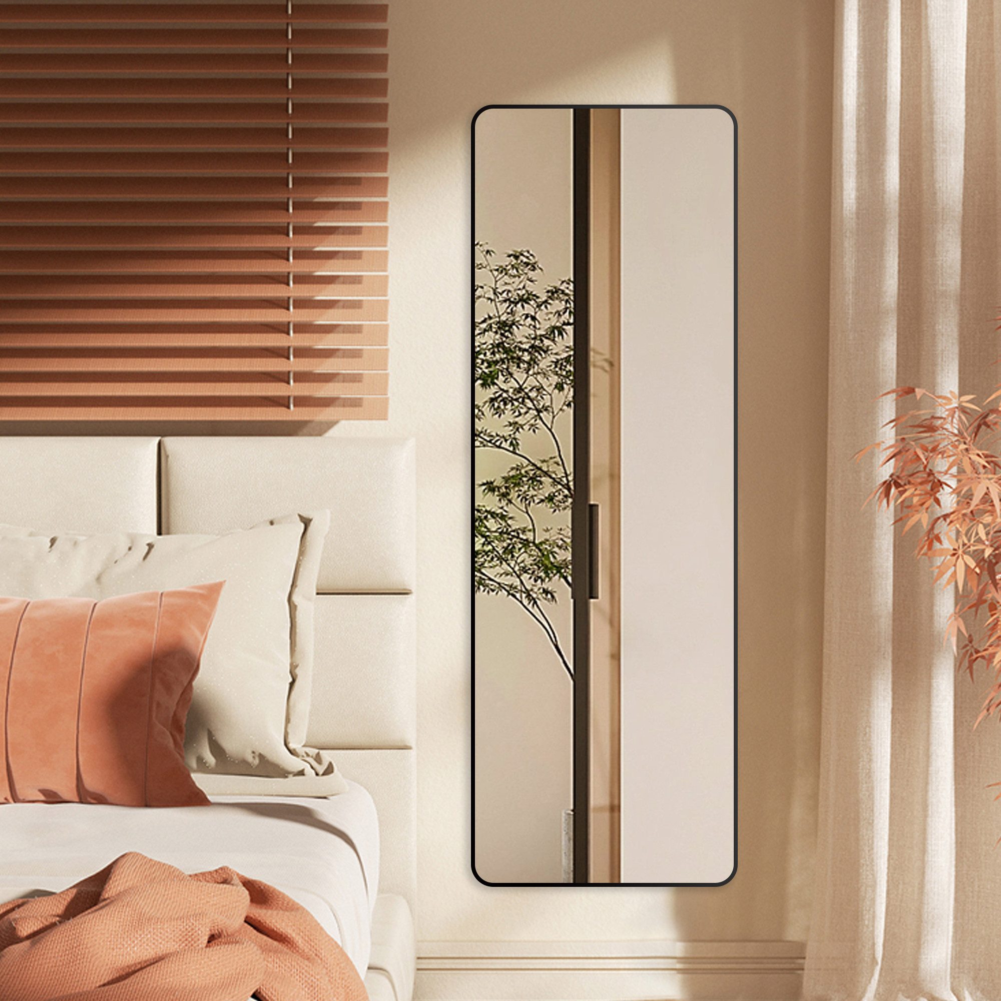 Hopibath Ganzkörperspiegel für Schlafzimmer Spiegel groß für Wohnzimmer Flur Garderobe Hotel (Standspiegel Rechteckig, mit Alurahmen, 5mm Glas), 180x80, 150x50, 160x40, 140x40cm