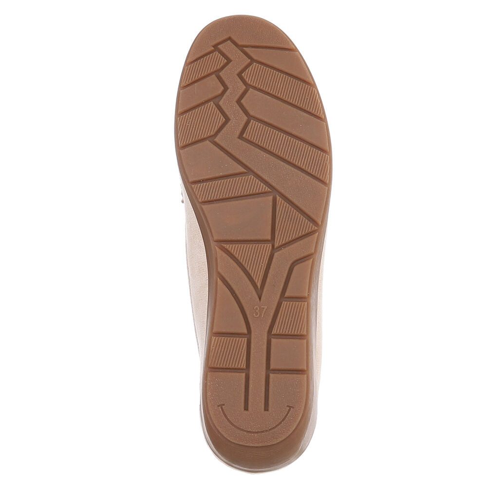 Ital-Design Damen Loafer Slip-On mit Keilsohle in Veloursoptik Slipper (91849433) Keilabsatz/Wedge Mokassins in Camel – Bild 3 von 5