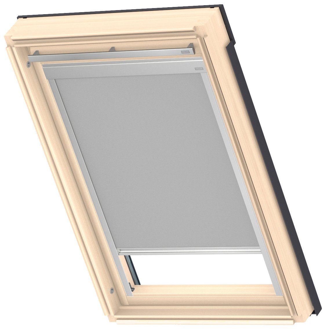 Verdunklungsrollo DBL P06 4204, VELUX, verdunkelnd, ohne Bohren, in Führungsschienen, VELUX »Pick & Click!«, alufarbene Führungsschienen & Griffleiste