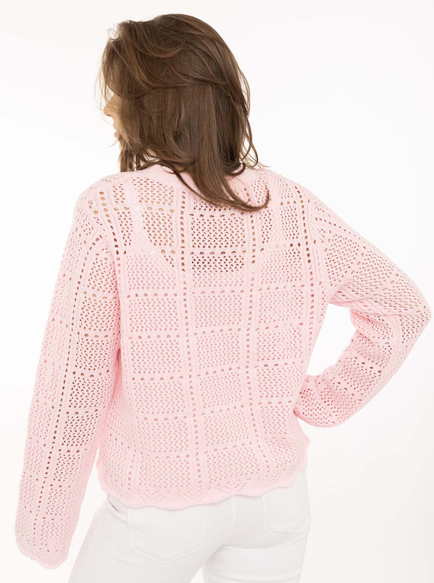 Zwillingsherz Strickpullover "Lochstrick" mit Lockstrickmotiv