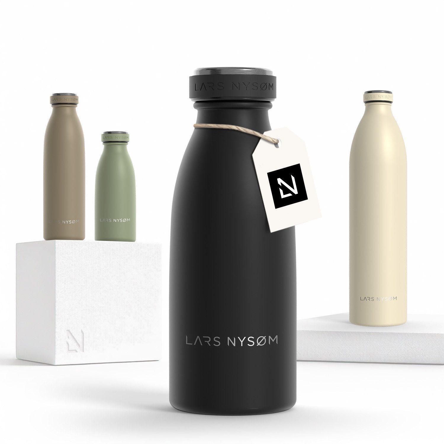 LARS NYSØM Thermoflasche Ren, Isolierflasche mit Vakuum Isolierung: 12h heiß / 24h kühl