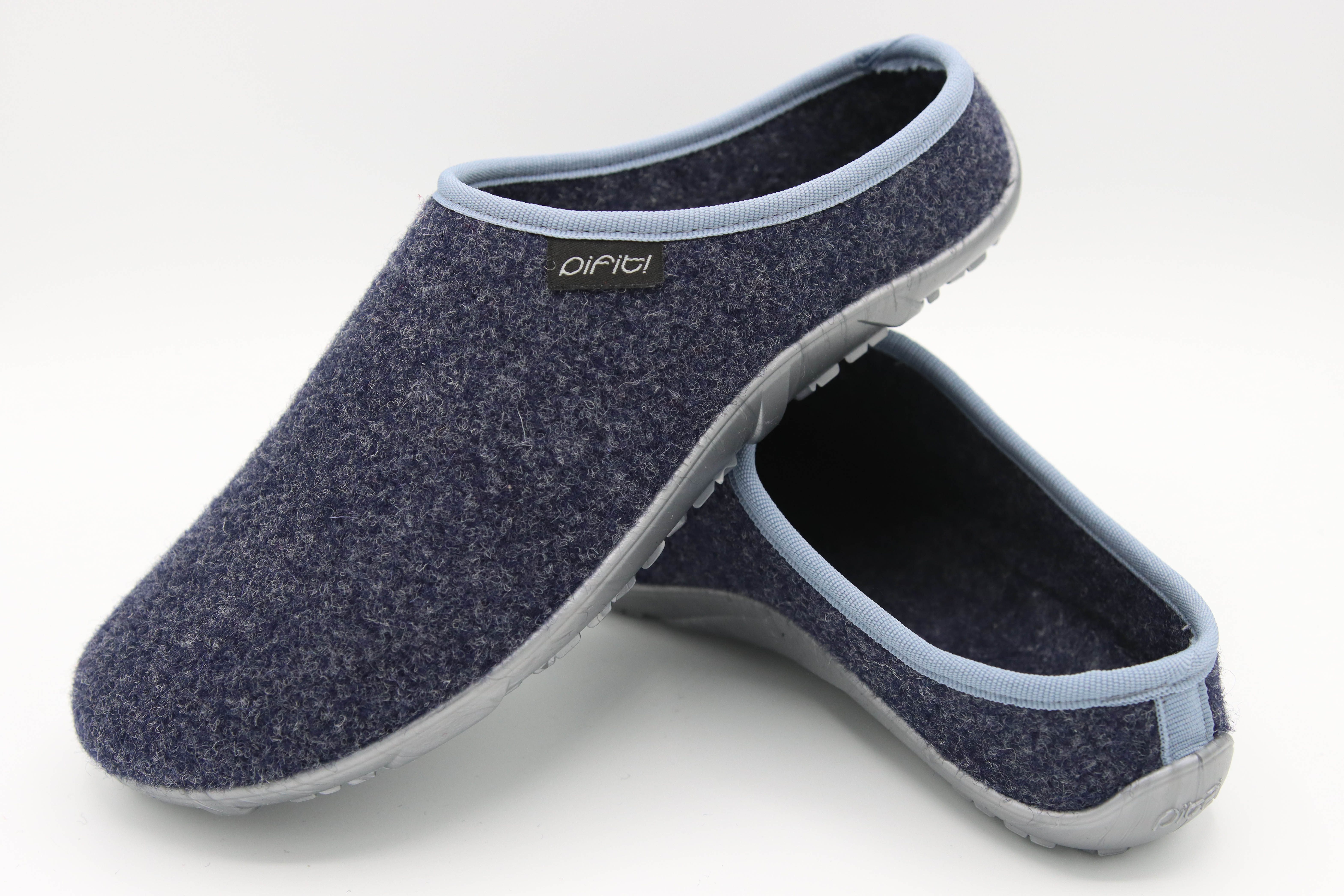 pifit! Pantoffel "homey" mit Barfußgefühl, 32100-2, blau Barfußschuh Pantoffel, Hausschuh