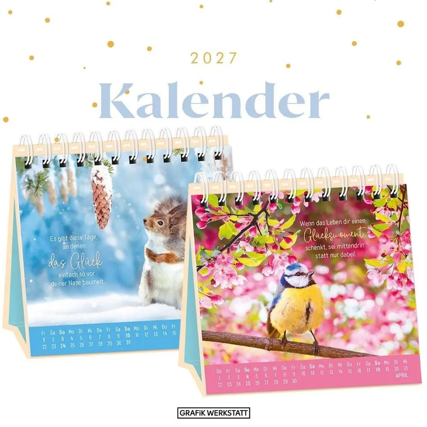 Grafik Werkstatt Tischkalender Tischkalender 2027 Extraportion Glück – Bild 2 von 5