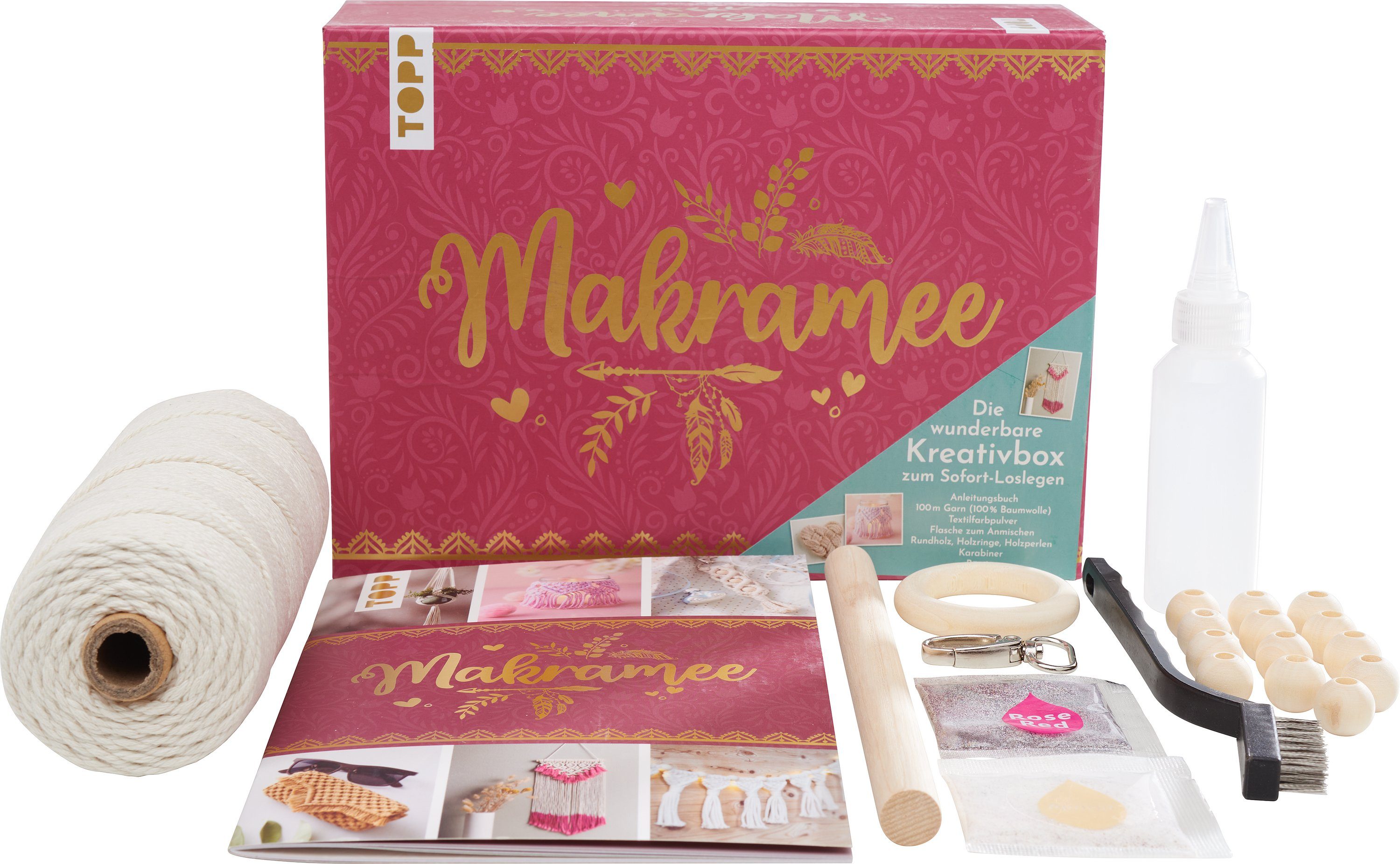 Topp Bastelband Makramee knüpfen - Die wunderbare Kreativbox, 24 Teile