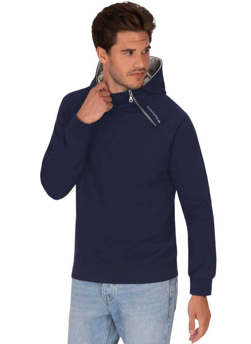 Trigema Sweatshirt TRIGEMA Raglan-Kapuzenpullover mit Reißverschluss