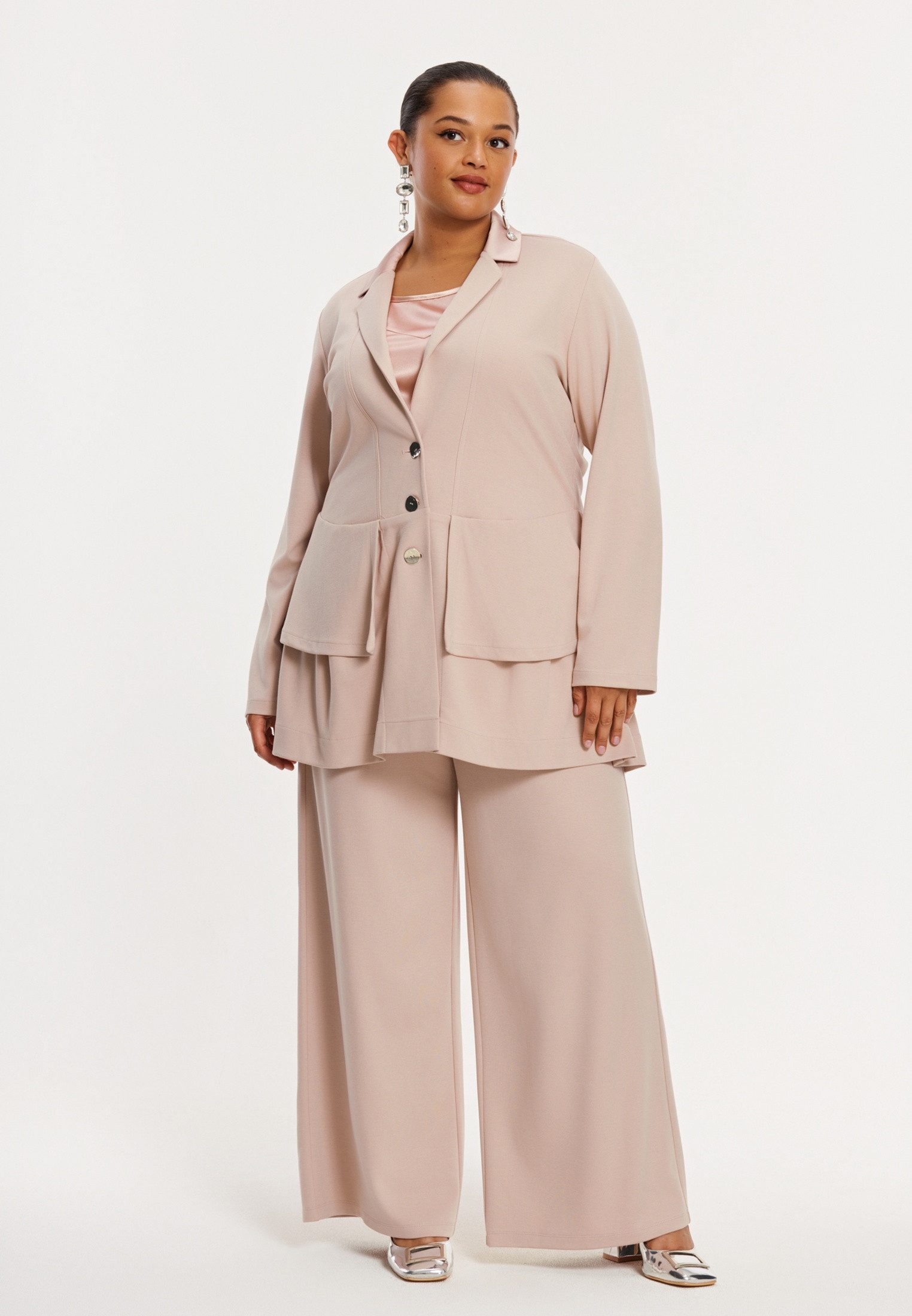 YOEK Langmantel Damen Jacke Flare Fit