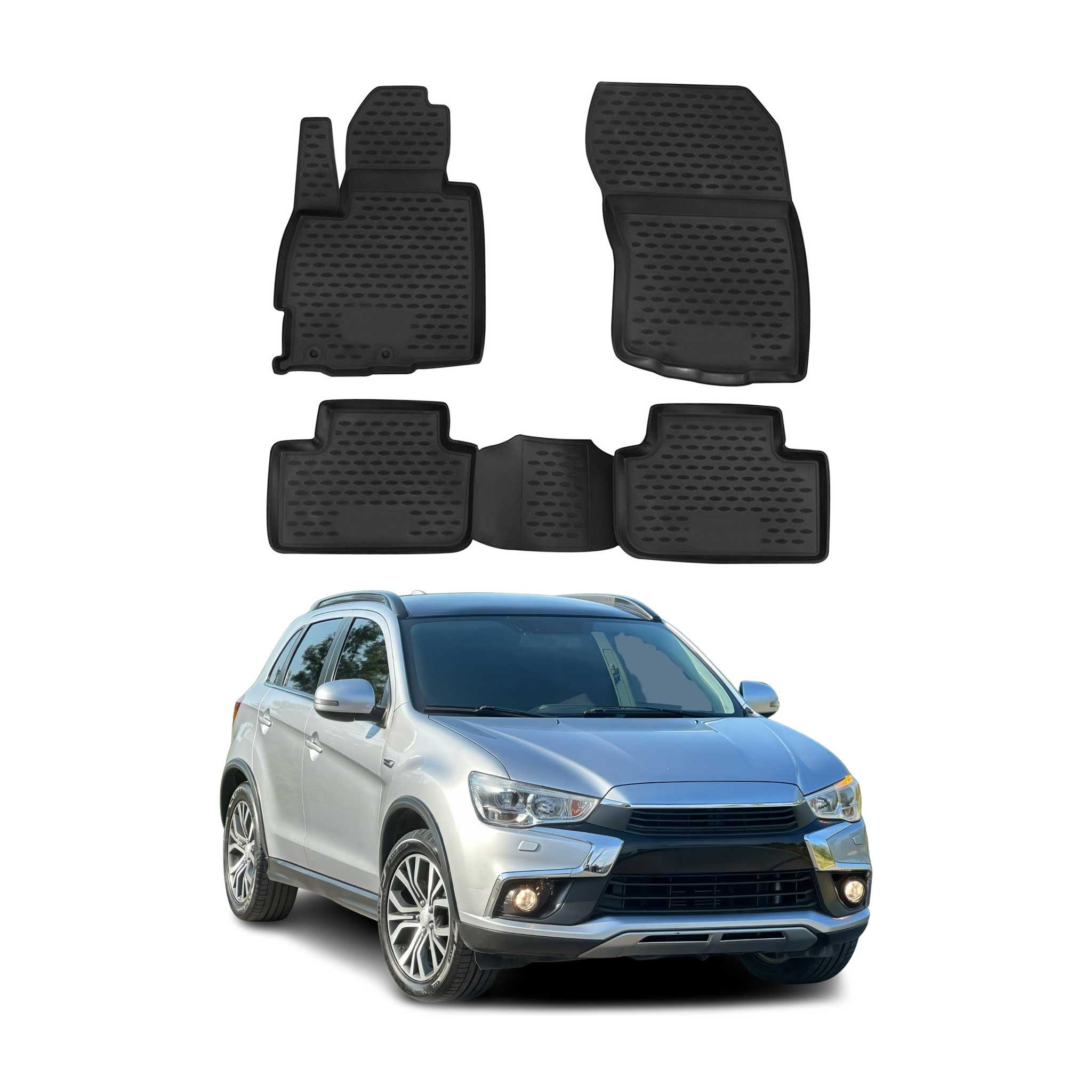 OMAC Auto-Fußmatten für Mitsubishi ASX 2010-2023 Schwarz 4 tlg TPE (4 St), für Mitsubishi ASX 2010-2023 Mitsubishi ASX 2010-2023, Antirutsch,Wasserfest,Einfache Installation