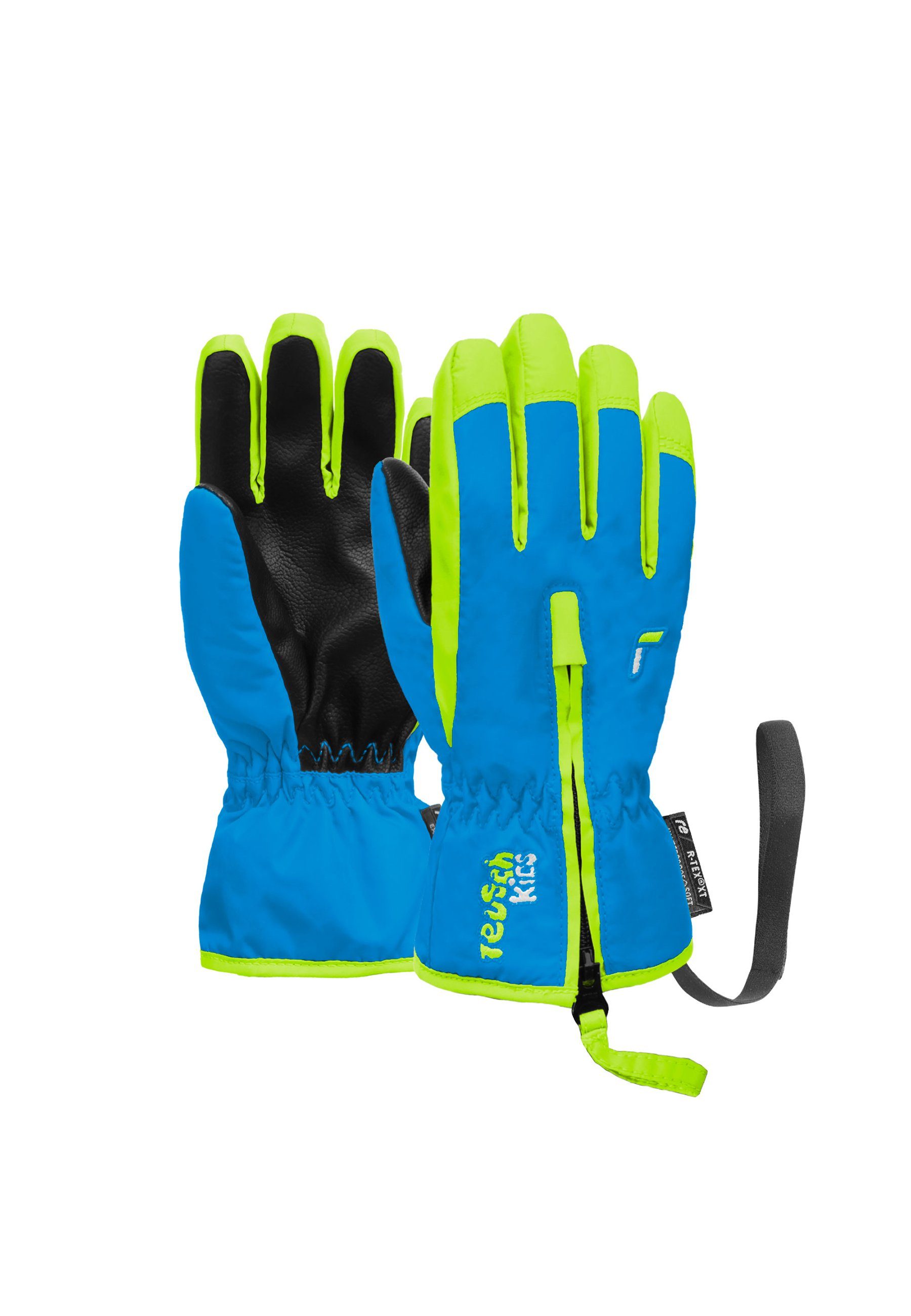 Reusch Skihandschuhe Ben mit praktischer Handgelenkschlaufe gelb-blau | Handschuhe