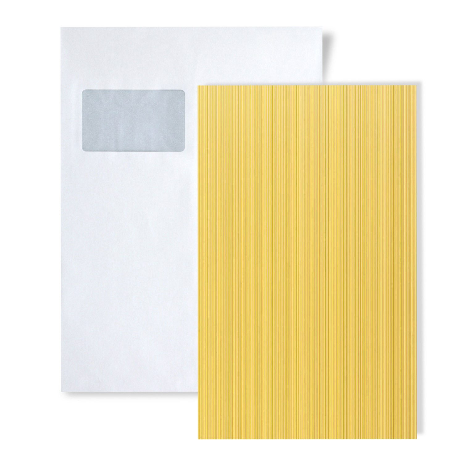 Edem Papiertapete 1 MUSTERSTÜCK S-598-21 DIN A4 MUSTER der Uni Tapete, gestreift, matt, unifarben, (1 Musterblatt, ca. A5-A4), gelb, safran-gelb, ginster-gelb