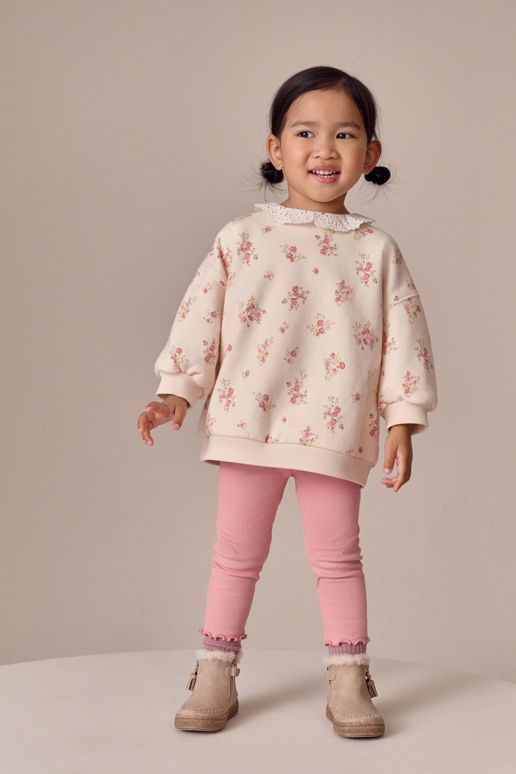 Next Top & Leggings Sweatshirt mit Kragen und Leggings im Set (2-tlg)