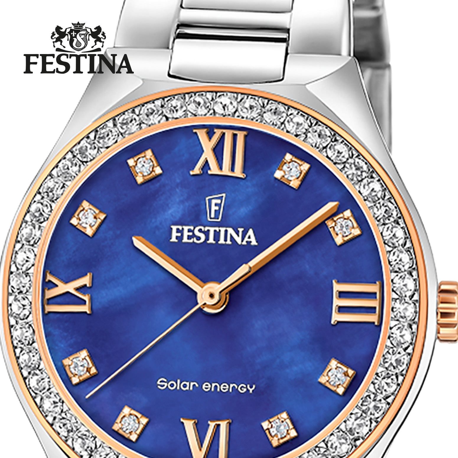 Festina Solaruhr Festina Damenuhr Edelstahl silber, (Solaruhr), Damen Solaruhr rund, Edelstahlarmband silber, Luxus