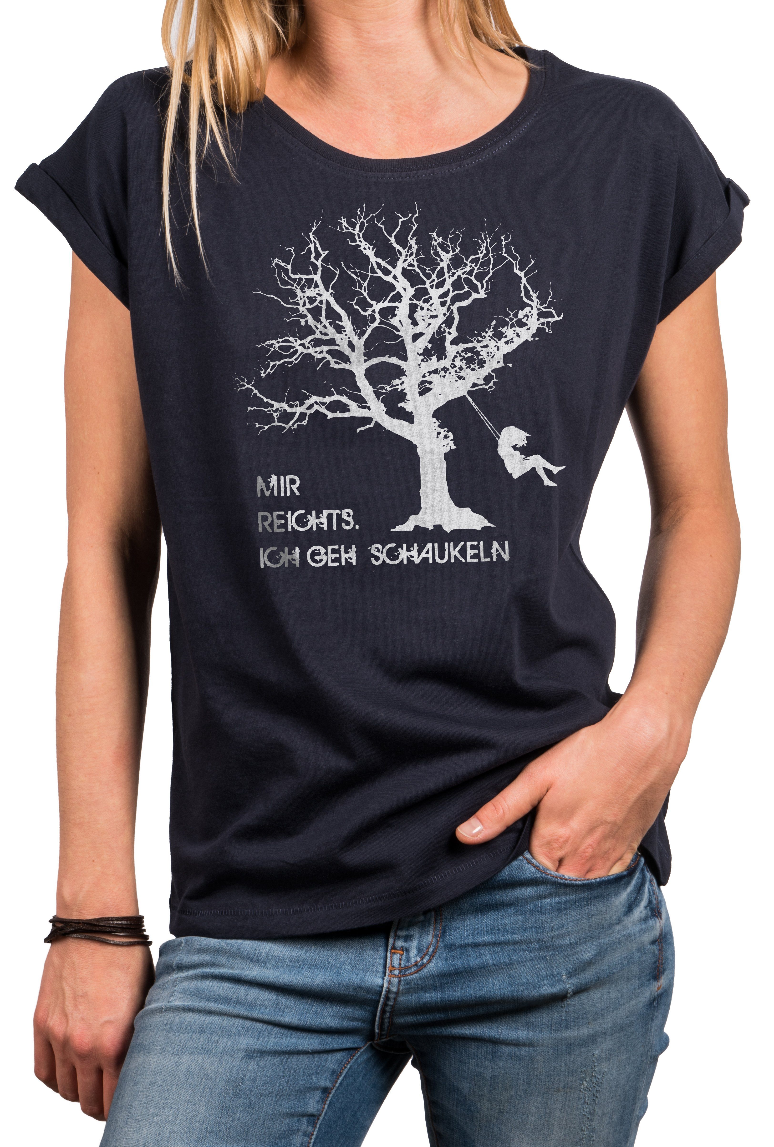 MAKAYA Print-Shirt Damen Freche T-Shirt Sprüche Frauen - Coole Oberteile Lustige Tops (Statement, Schwarz, Blau, Grau, Weiß, Rosa) Baumwolle