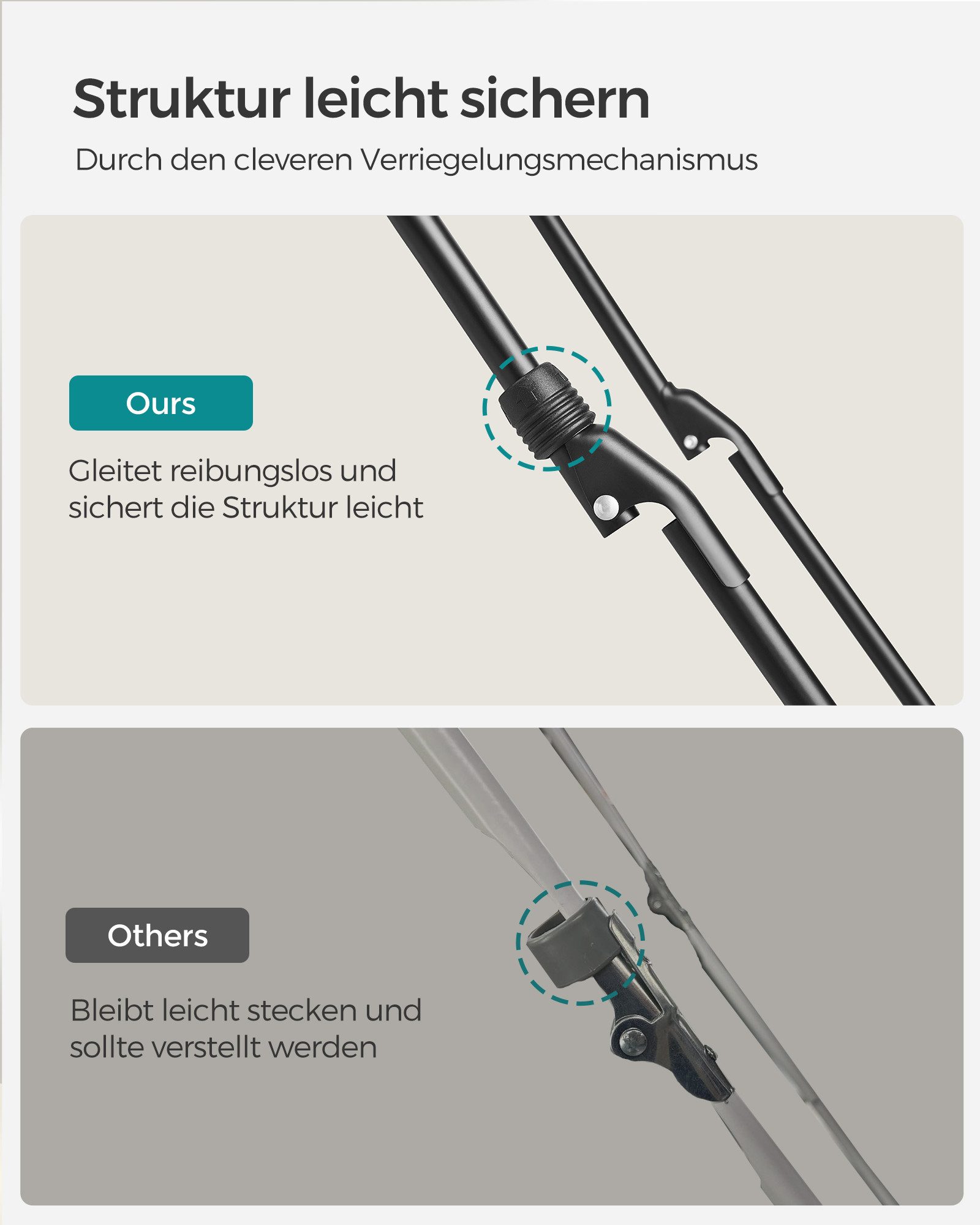 SONGMICS Wäscheständer Standtrockner klappbar, Flügelwäscheständer, freistehend, für Innen- und Außenbereich, für Bettwäsche und Kleidung – Bild 5 von 5