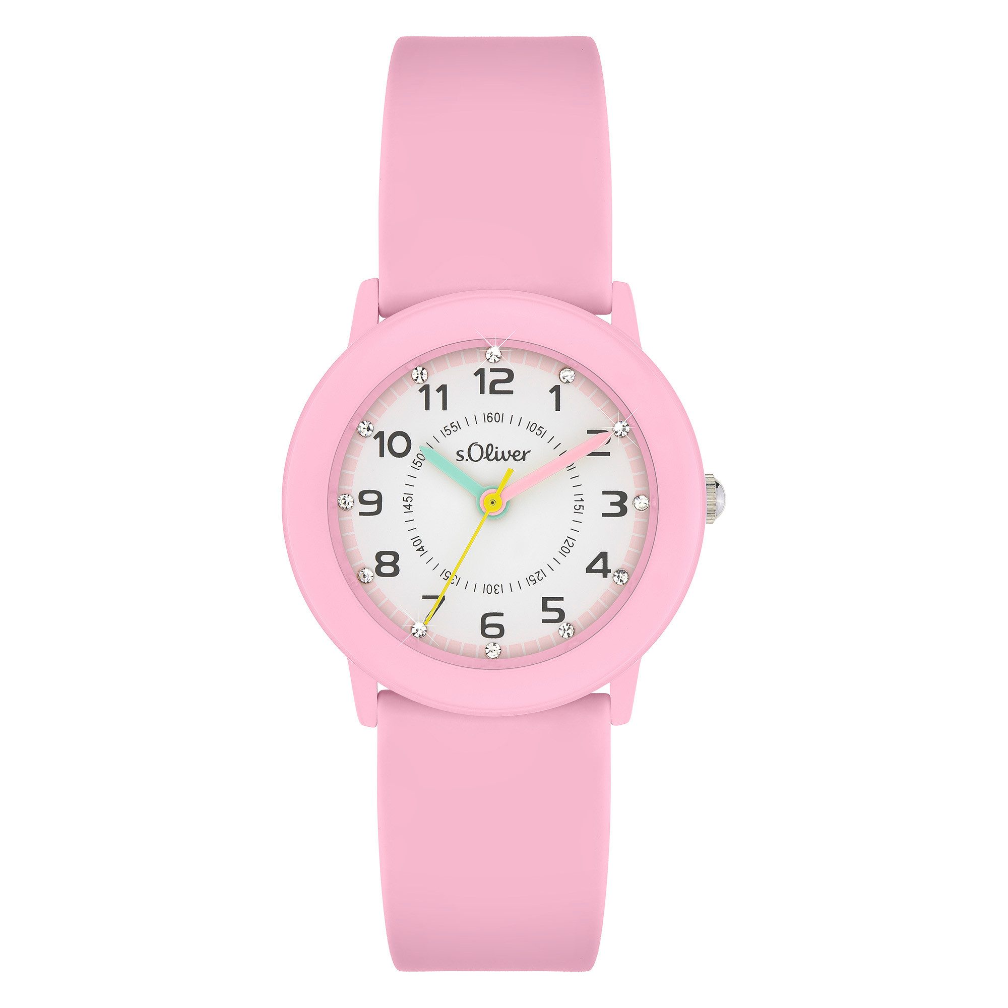 s.Oliver The Little Spark SO-4521-PQ, Armbanduhr, Silikonarmband, Kinderuhr, Mädchen, analog