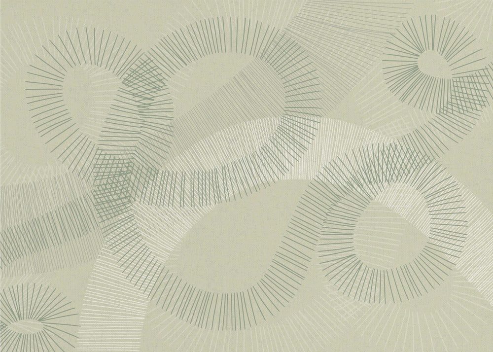 Papermoon Fototapete Selbstklebend, "calming essentials Curved Lines soft sage", Matt & lichtbeständig, Blasenfrei ohne Kleister, Rückstandslos abziehbar, Made in Germany
