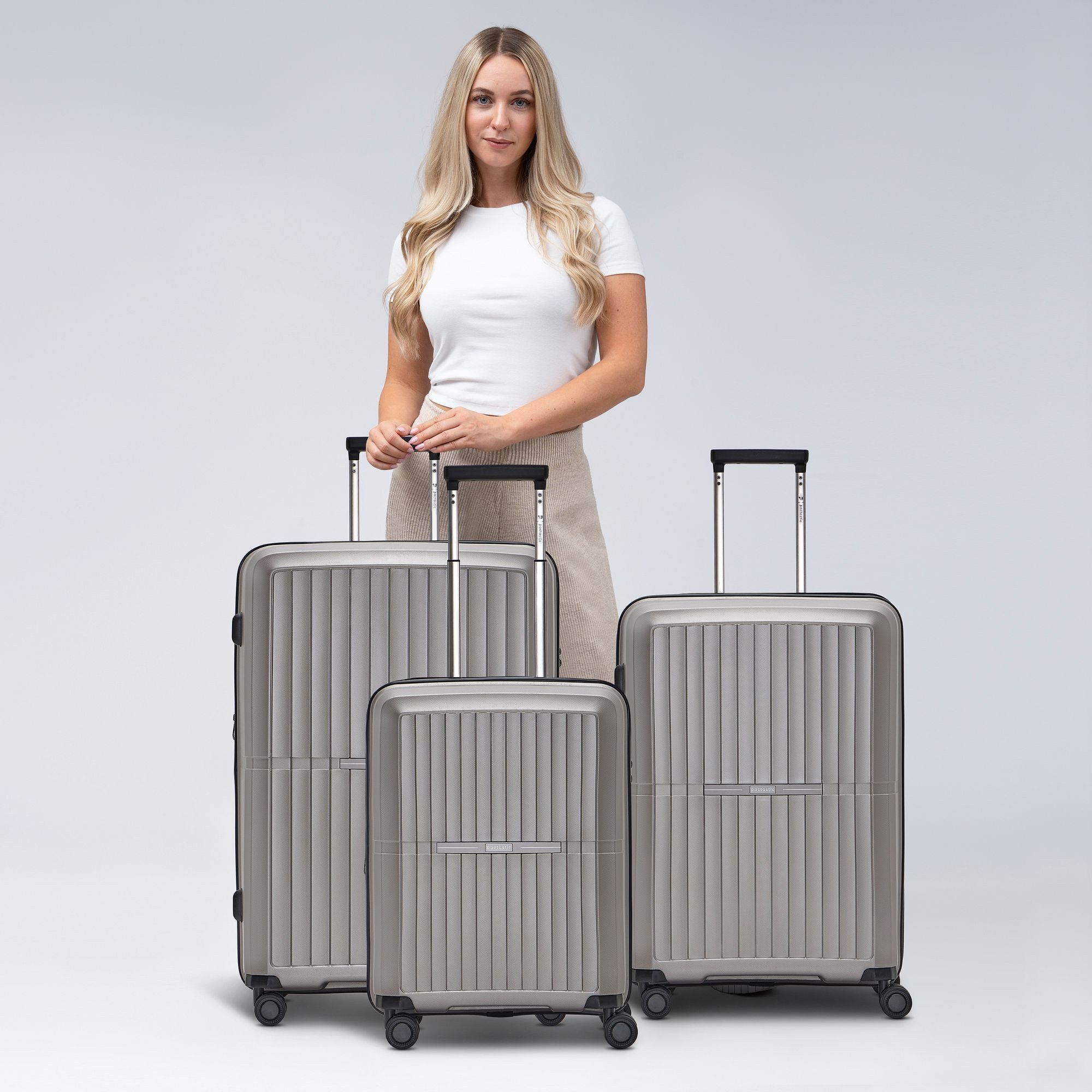 Pactastic Trolleyset Collection 01, 4 Rollen, (3-teilig, 3 tlg), Polypropylen