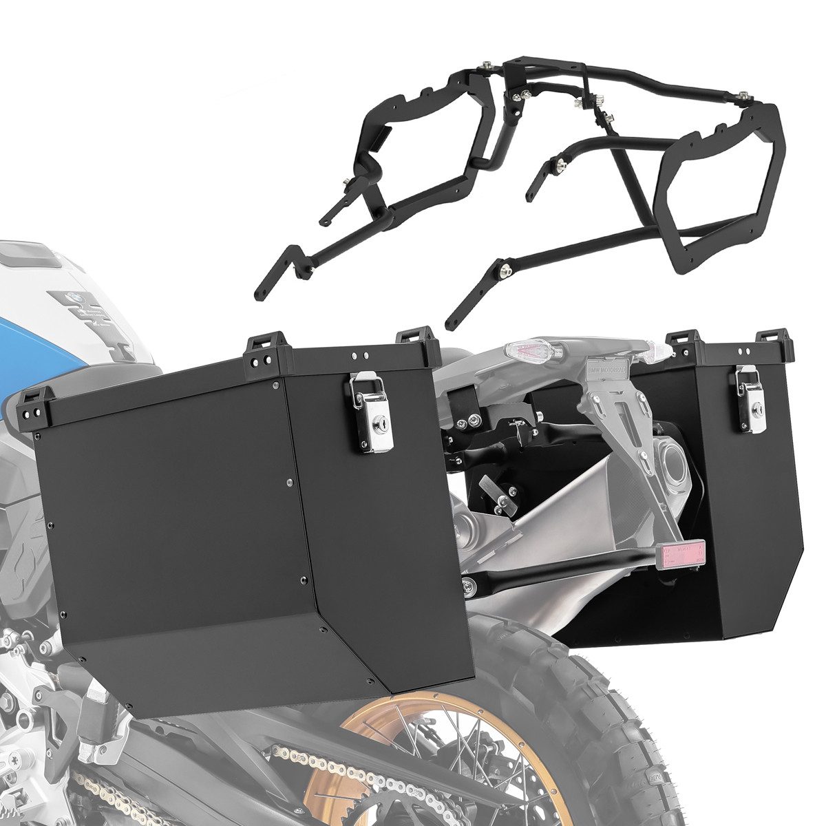 Kofferset Set Alukoffer + Kofferträger passend für BMW F 900 GS 24-26 Aluminium