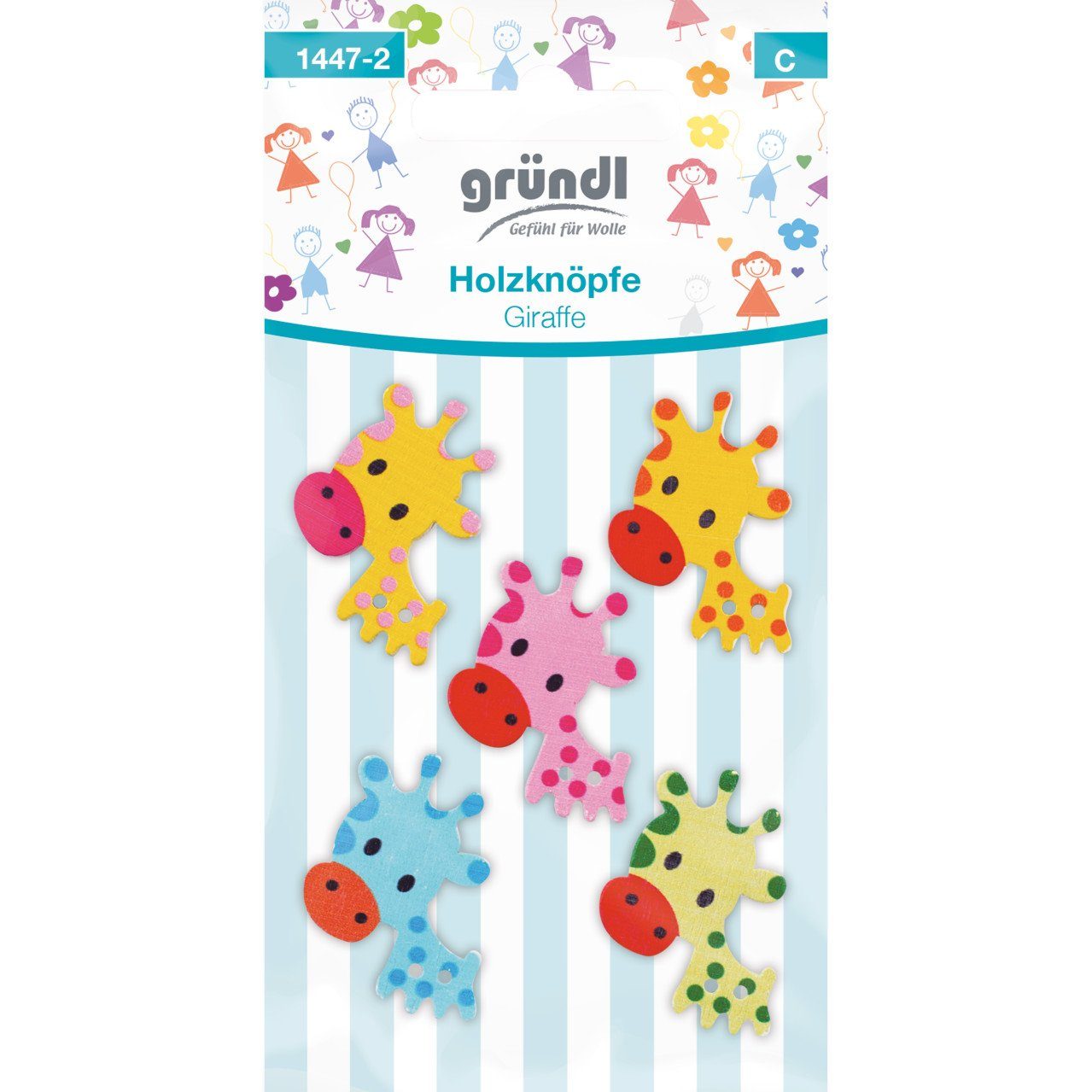 Gründl Bastelnaturmaterial Gründl Holzknöpfe Motiv Giraffe