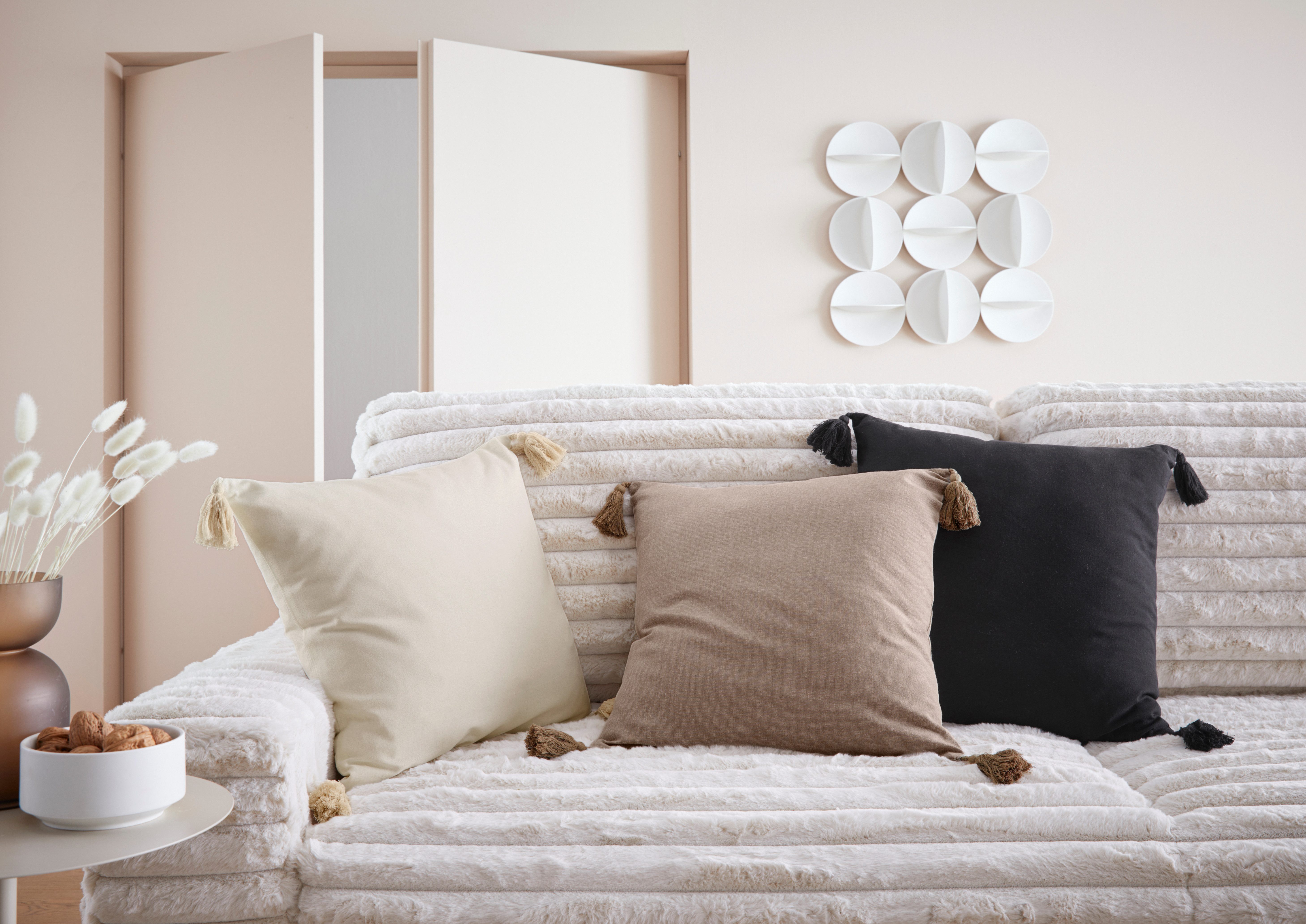 LeGer Home by Lena Gercke Dekokissen Jada, Kissenhülle ohne Füllung,Reißverschluß, 2er Set, modern, 50x50, Quaste – Bild 2 von 4