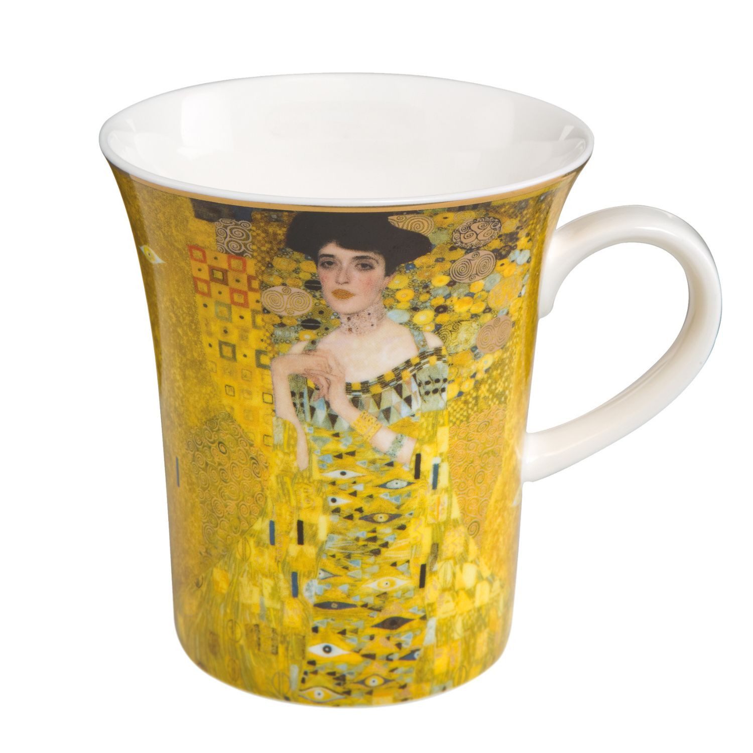 Goebel Tasse Gustav Klimt, Porzellan, Echtgolddekor, Gold, Adele Bloch-Bauer, H: 11.5cm