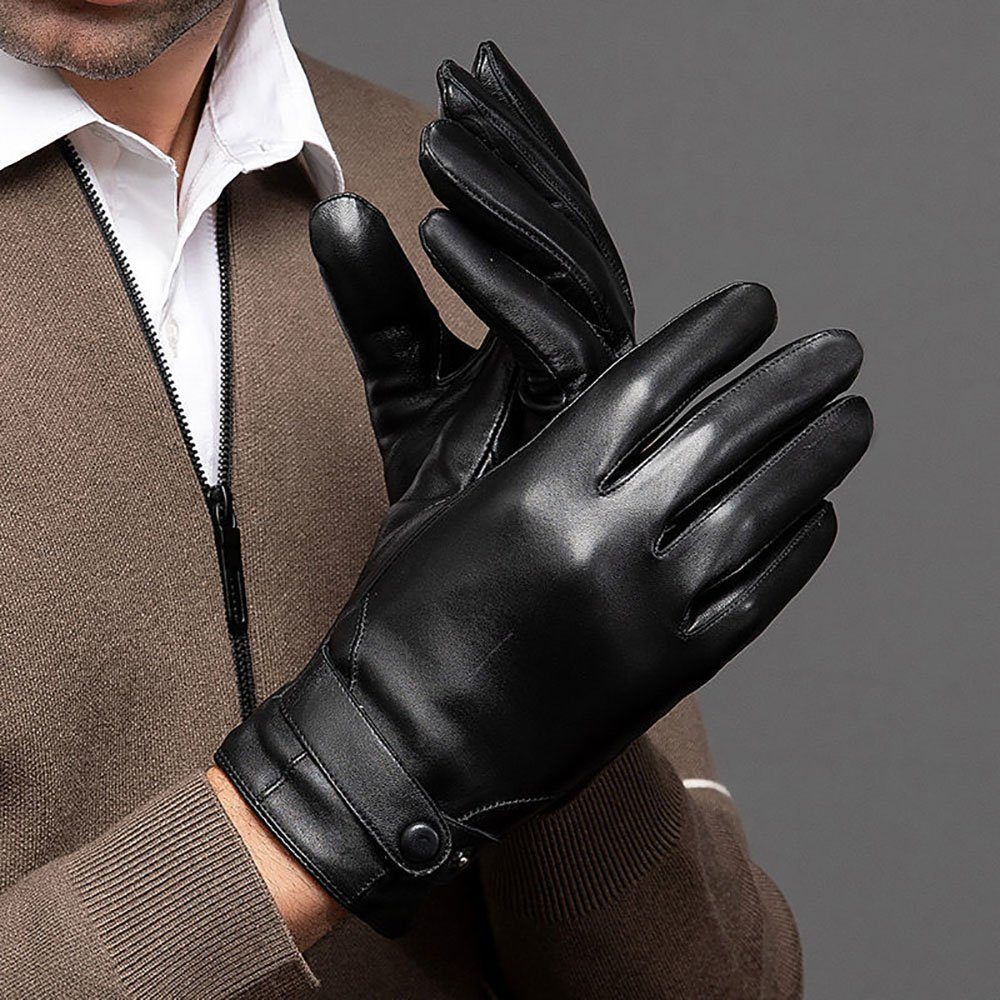 CTGtree Reithandschuhe Herren Echtleder Handschuhe Touchscreen Lederhandschuhe
