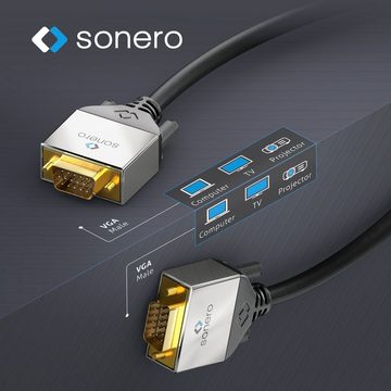 sonero sonero® Premium VGA Kabel, 3,00m, FullHD (1920x1080), schwarz Video-Kabel