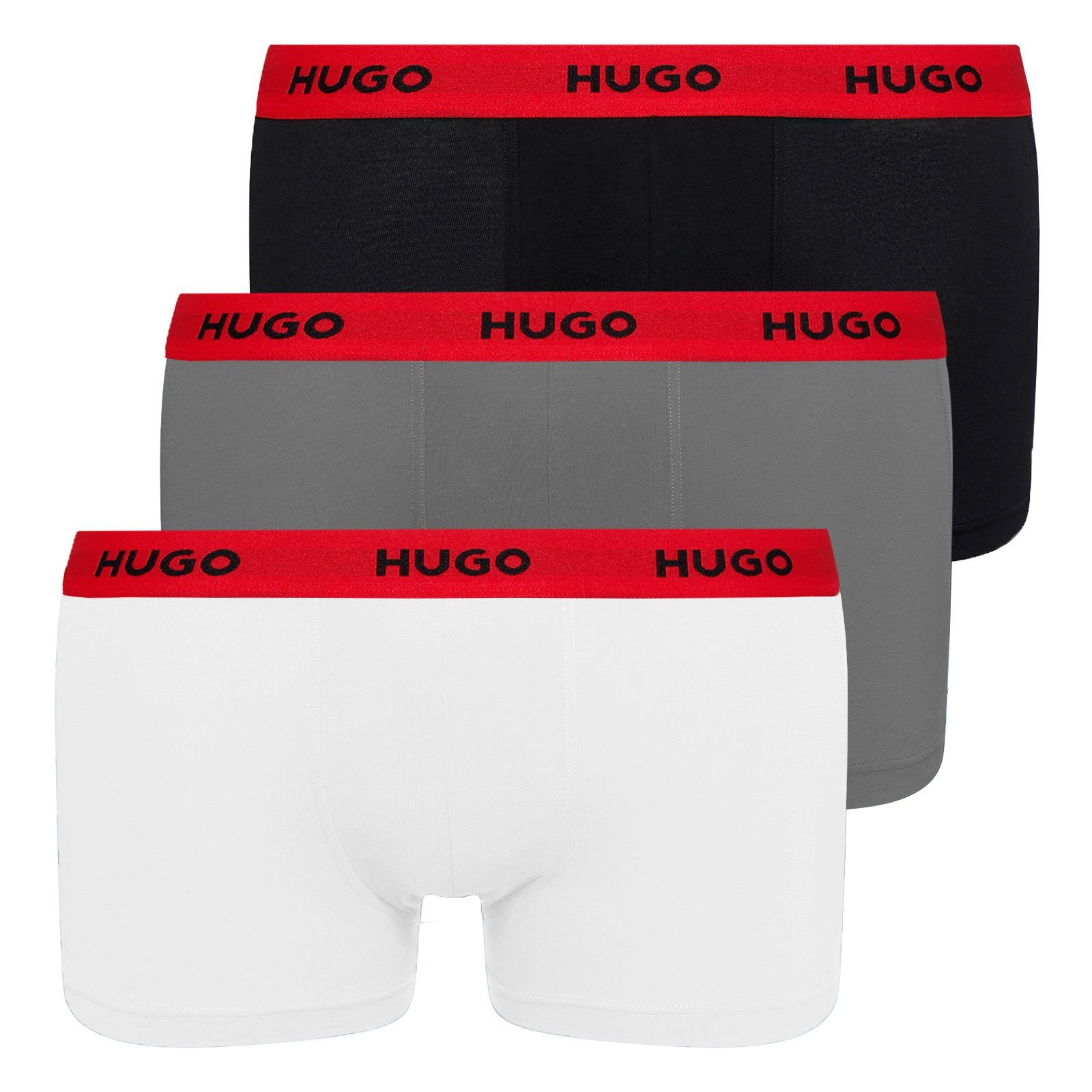 HUGO Trunk Triplet Pack (3-St., 3er Set) mit umlaufendem Markenschriftzug am Bund 963 black / grey / white