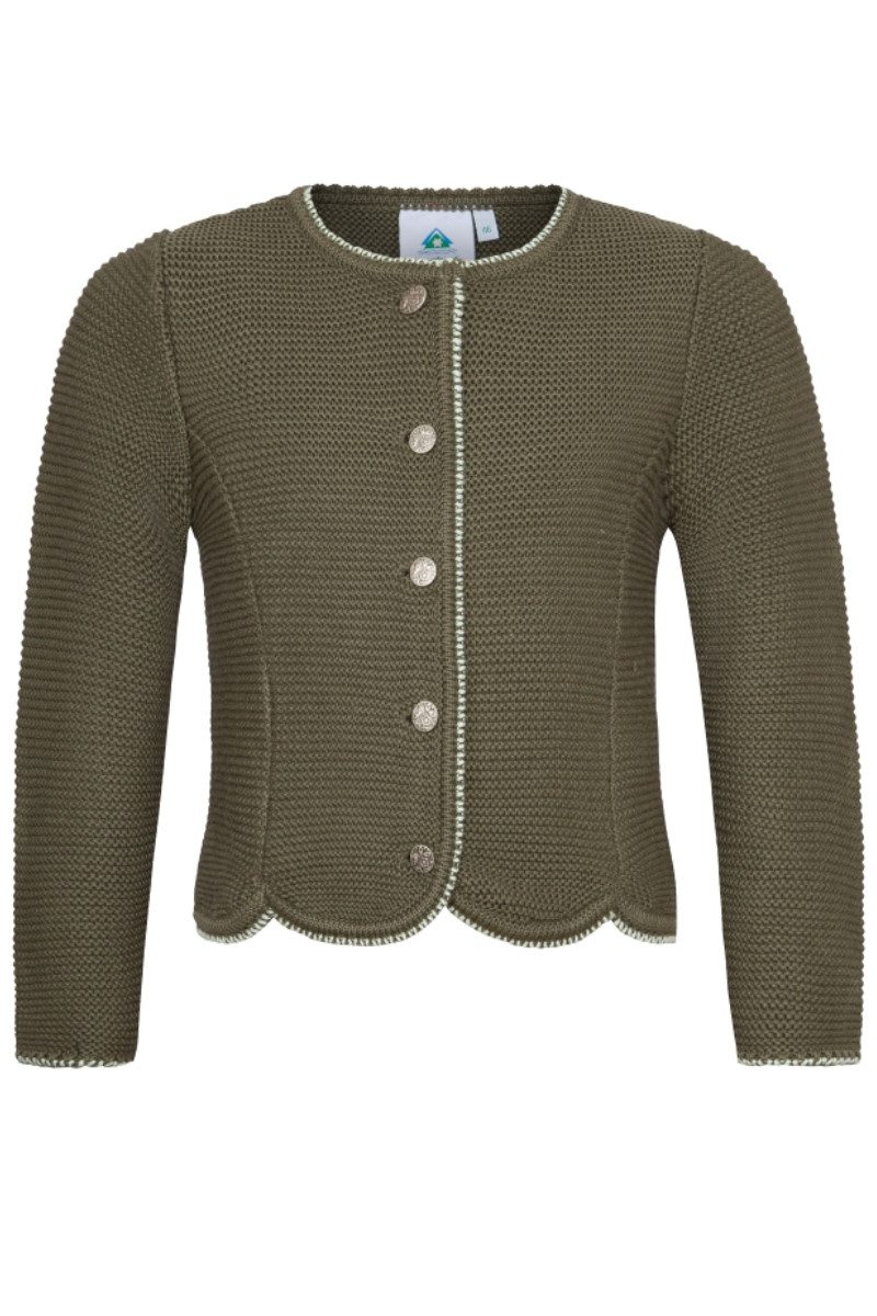 Isar-Trachten Trachtenjacke Strickjacke Kinder - ELEGANTINE - khaki