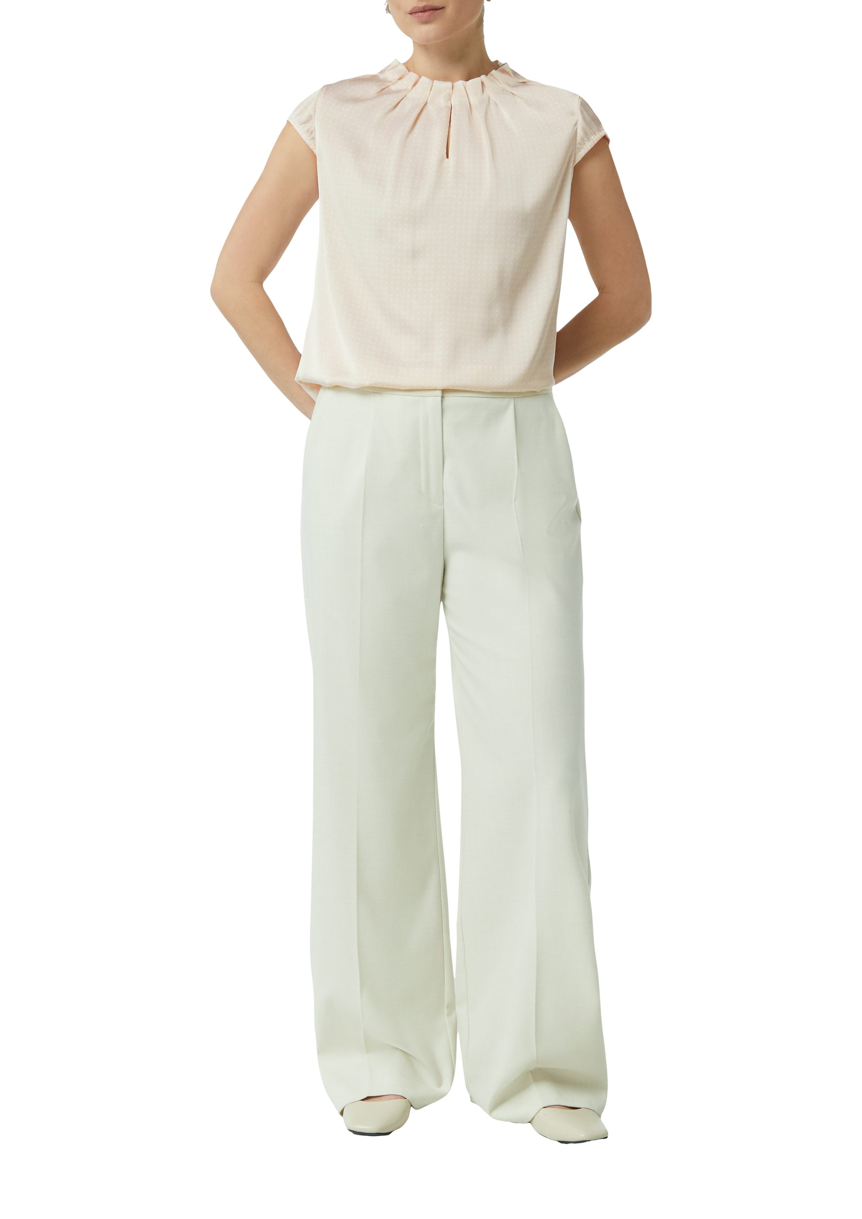 comma Satinbluse mit All-Over-Print günstig online kaufen