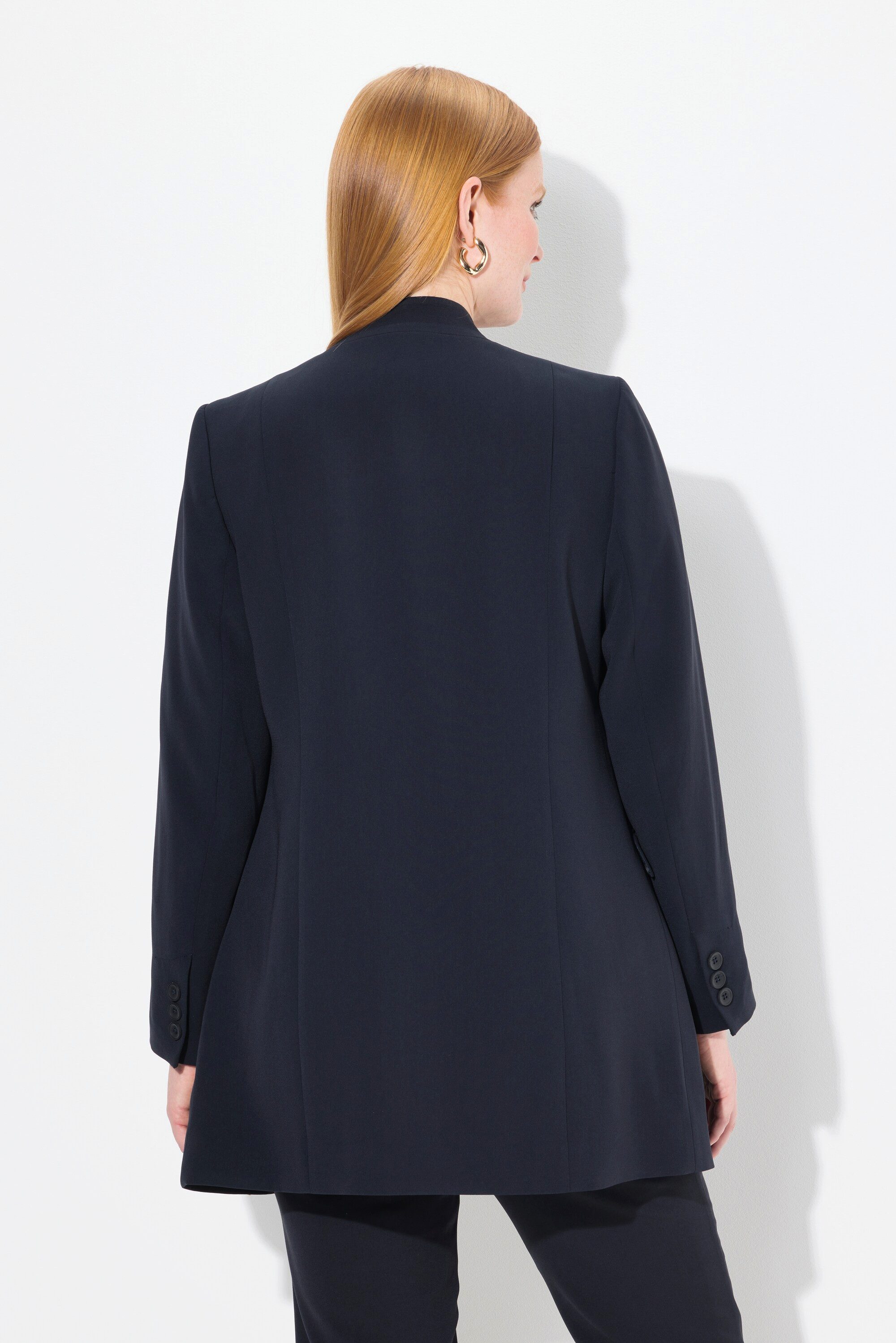 Ulla Popken Sommerjacke Acetat-Blazerjacke Stehkragen Hakenverschluss – Bild 3 von 4