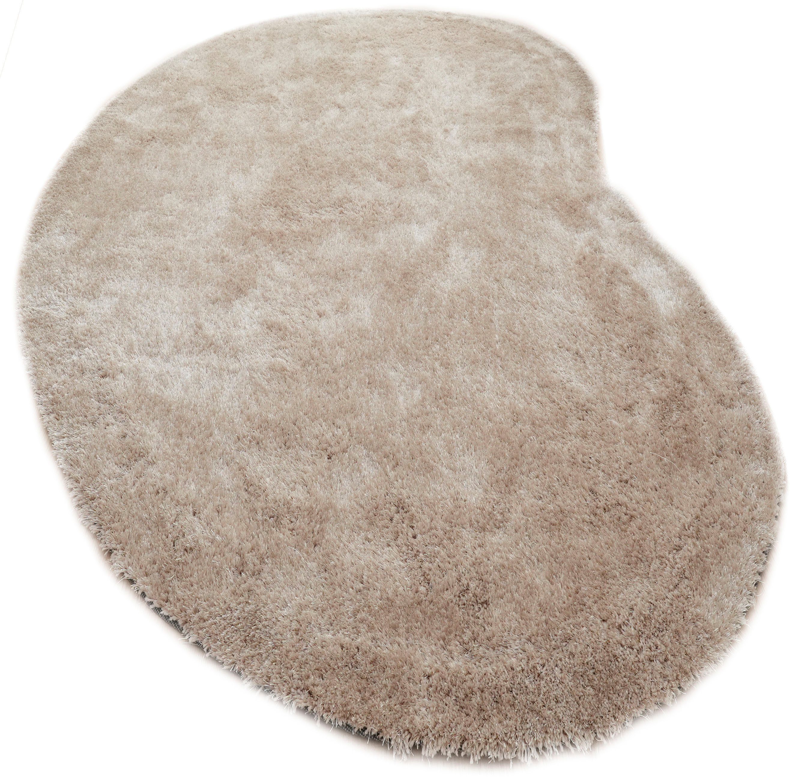 Bruno Banani Hochflor-Teppich Dana Bean shape, besondere Form, weich, Mikrofaser Teppiche, U-förmig, Höhe: 30 mm, organische Form, uni, Wohnzimmer, Schlafzimmer, Esszimmer