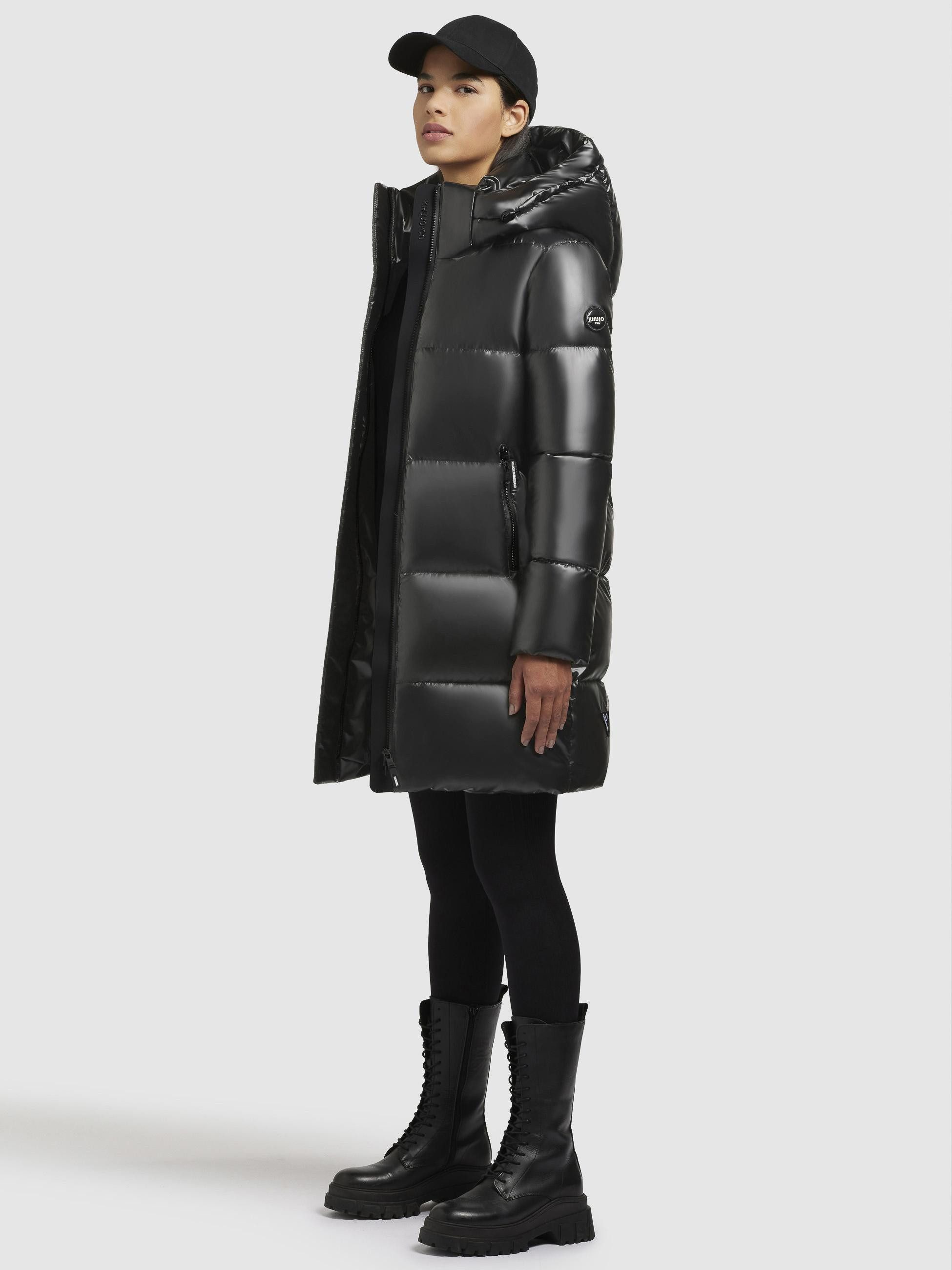 khujo Steppmantel Haya Shiny-YM Wasserdichter gesteppter Damen Winter Kurzmantel