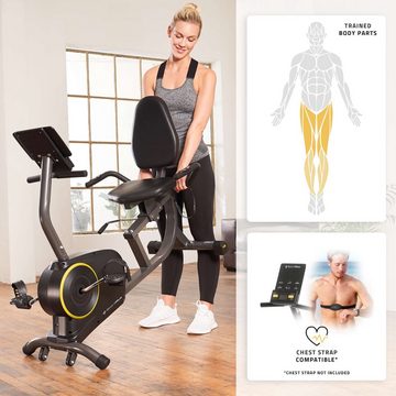 SportPlus Heimtrainer SP-RB-9510-B-iE, Liegeheimtrainer, App kompatibel, 24 Stufen & 6 Trainingsprogramme