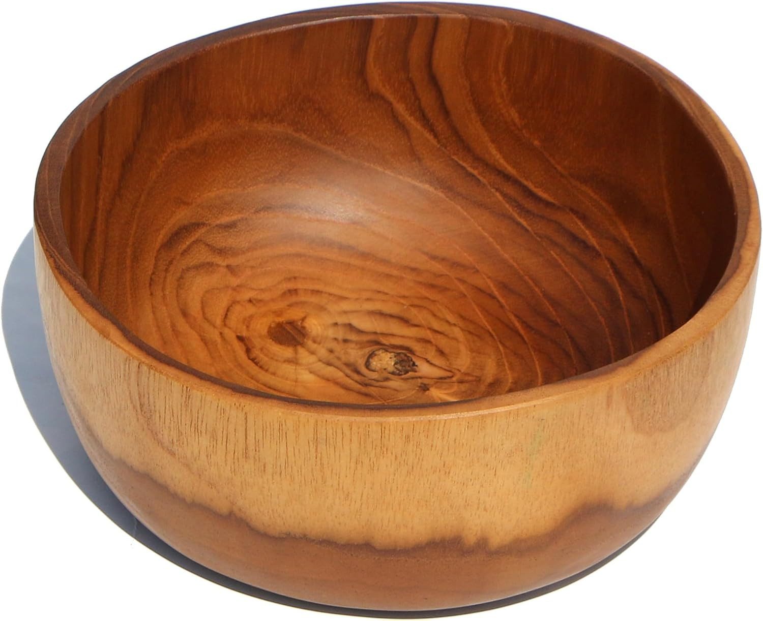 Wogeka Dekoschale 18 cm Knabberei Holzschale Teakholz Deko Handarbeit Bali