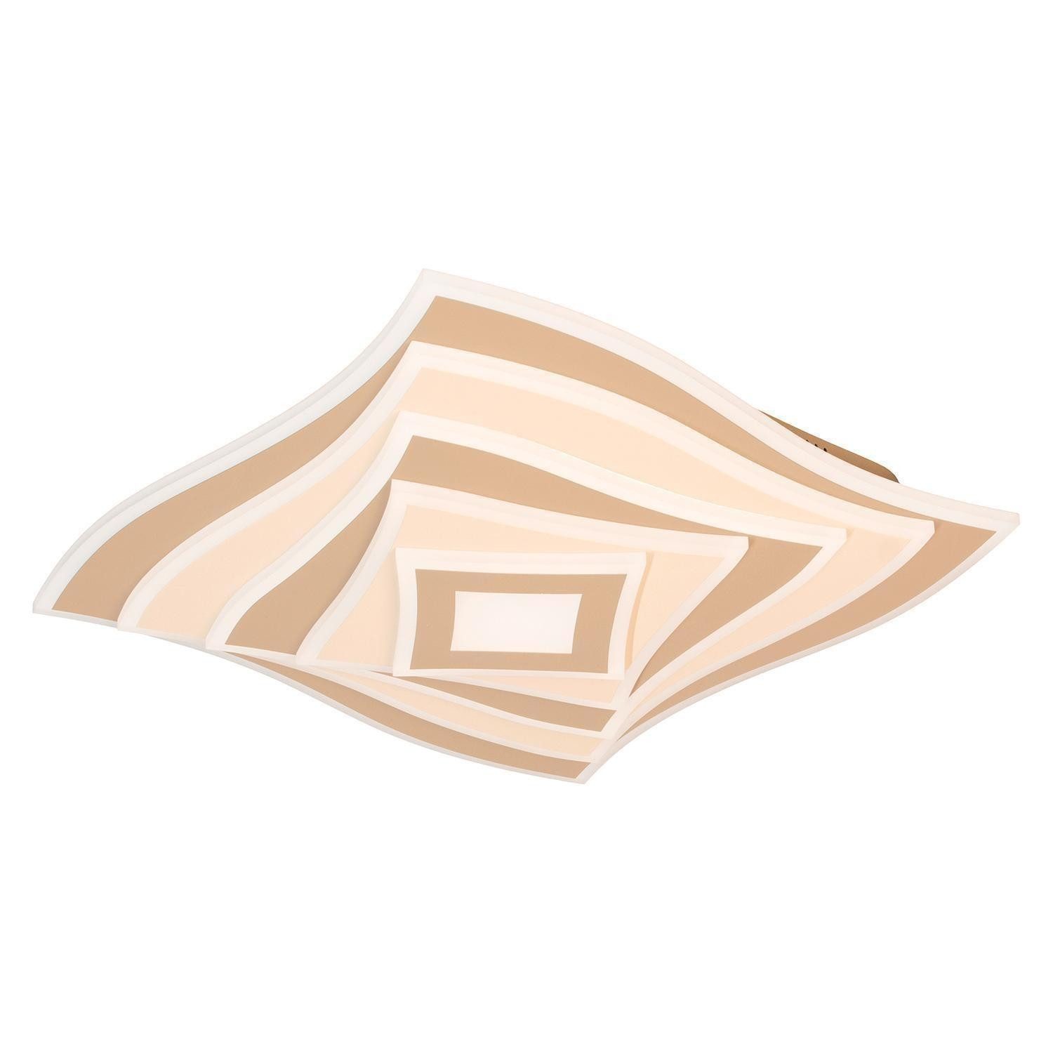 FISCHER & HONSEL LED Deckenleuchte HERO, Greige, Sandbraun, Acryl, Metall, Dimmfunktion, RGB-Farbwechsel, LED fest integriert, Extra-Warmweiß, Neutralweiß, Tageslichtweiß, Fernbedienung, Anpassung der Farbtemperatur, B 50 x H 7,6 x T 50 cm